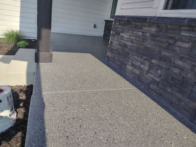 Textured Aggregate Concrete Porch Coating Installation in Norwalk