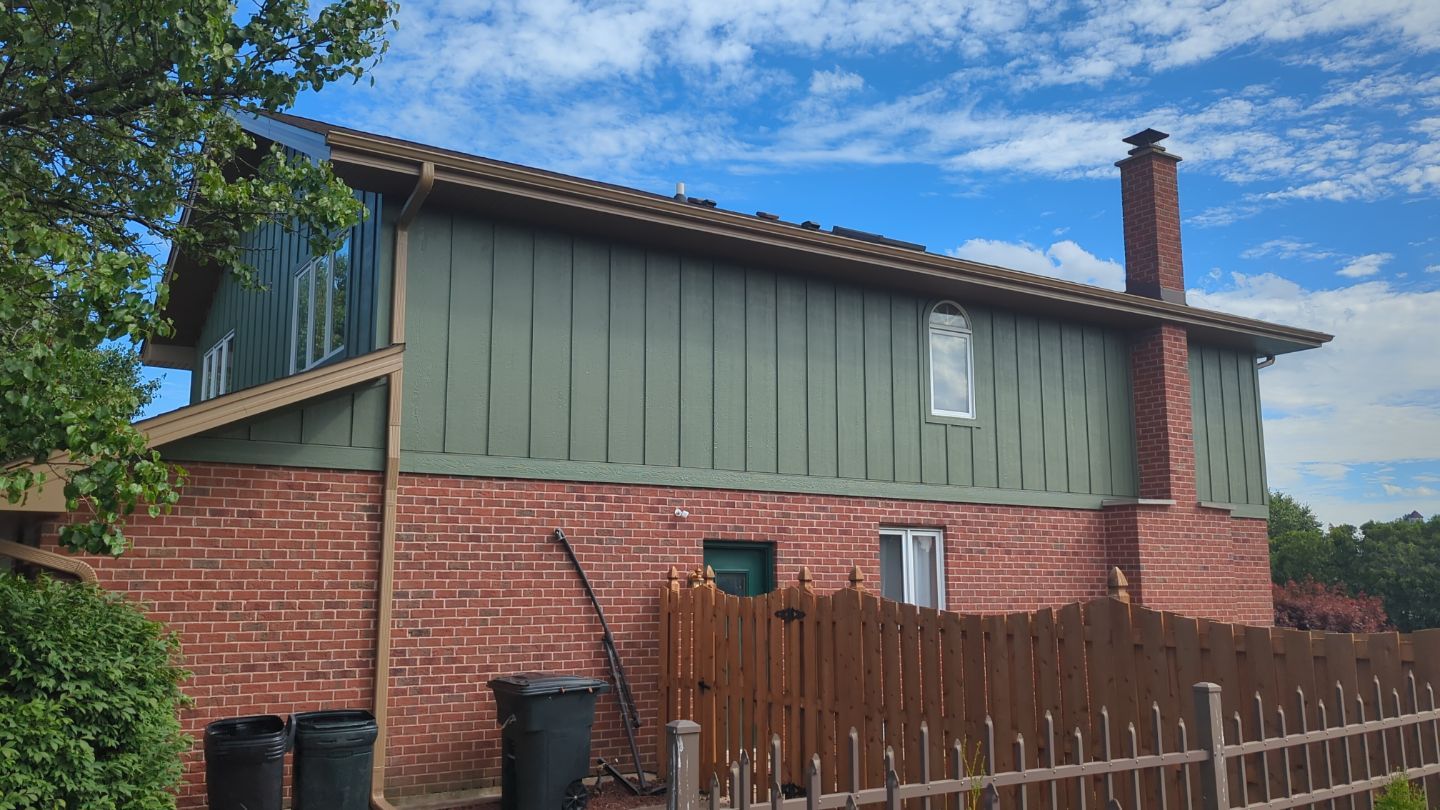 Siding installation using LP SmartSide siding  by AJ Exteriors & Roofing Inc.