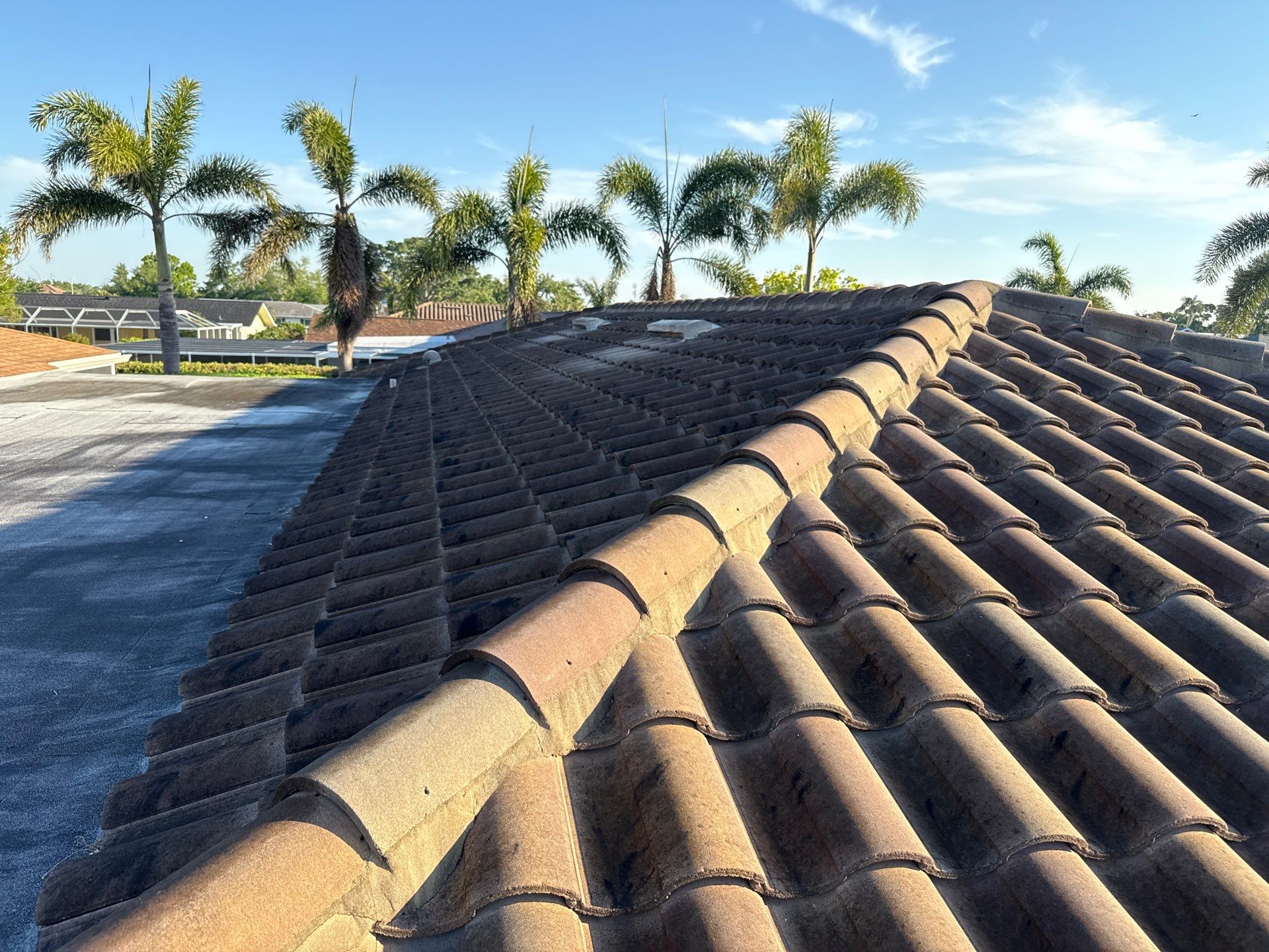 Concrete Tile Roof Cleaning in Village Green – Bradenton, FL | No Walking on Tiles! by Sunshine AquaWash