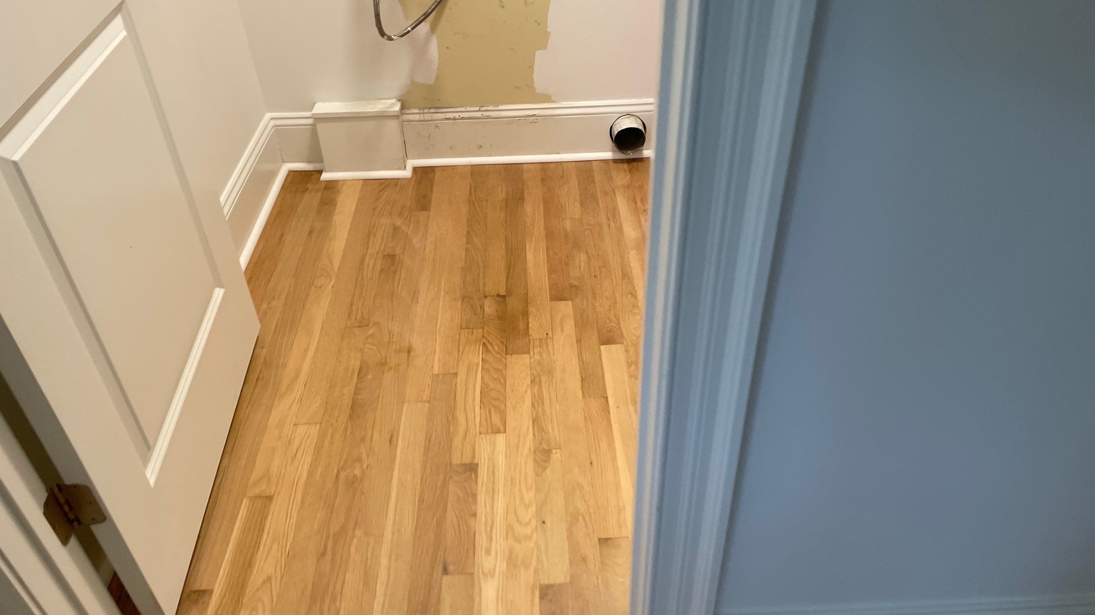 Sand and Finish Red Oak back to Natural with Matte Waterbased Finish by Footprints Floors of Coastal Carolina