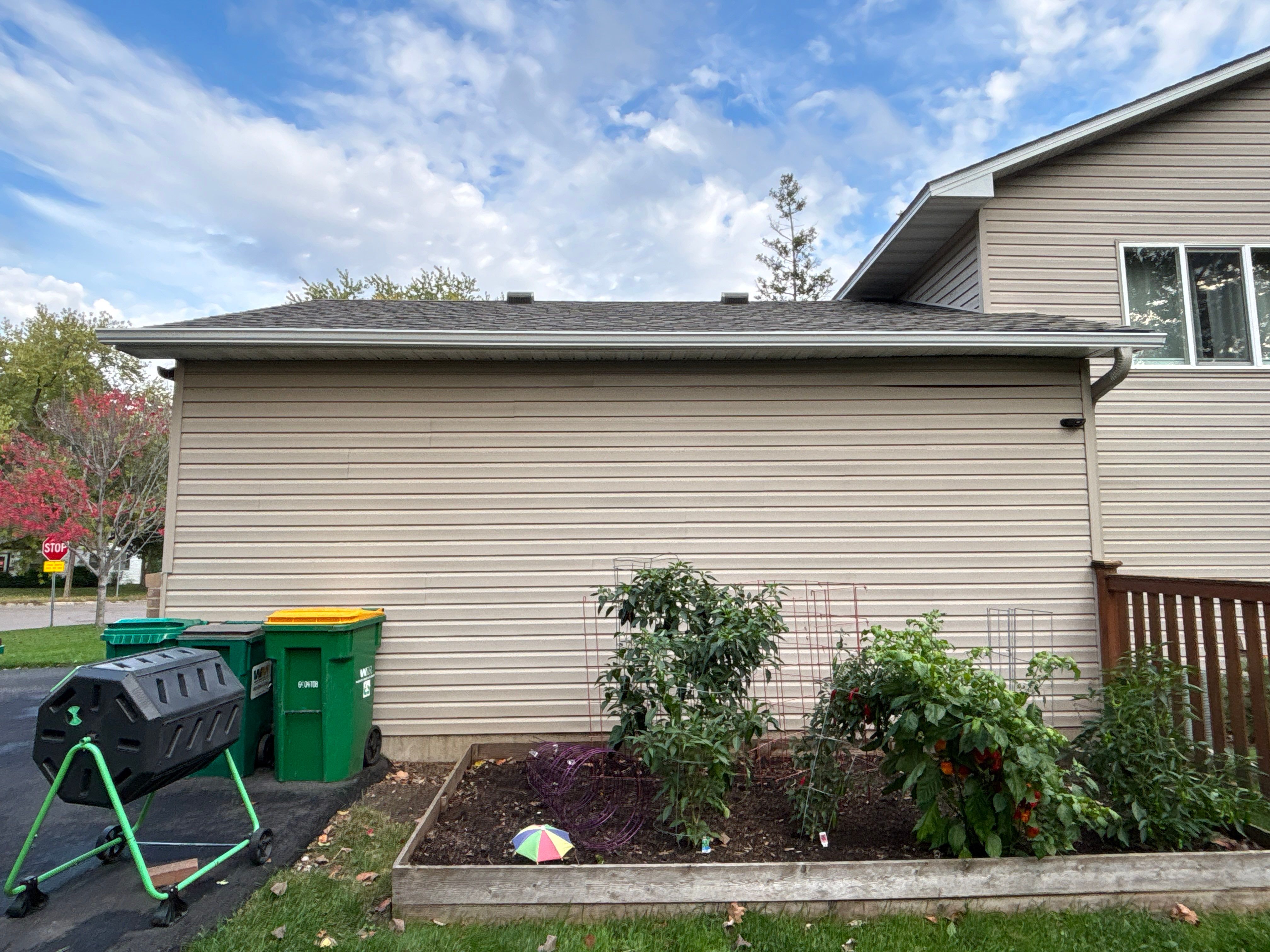 5" White Seamless Gutter Installation with Clay Downspouts – Crystal, MN by Next Level Seamless Gutters / Exteriors Inc.