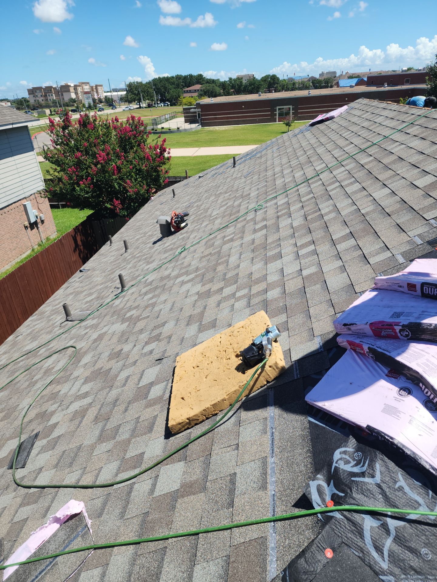 Residential Roof Installation using Owen's Corning Duration (Lifetime) Shingles by Roof Repair Company