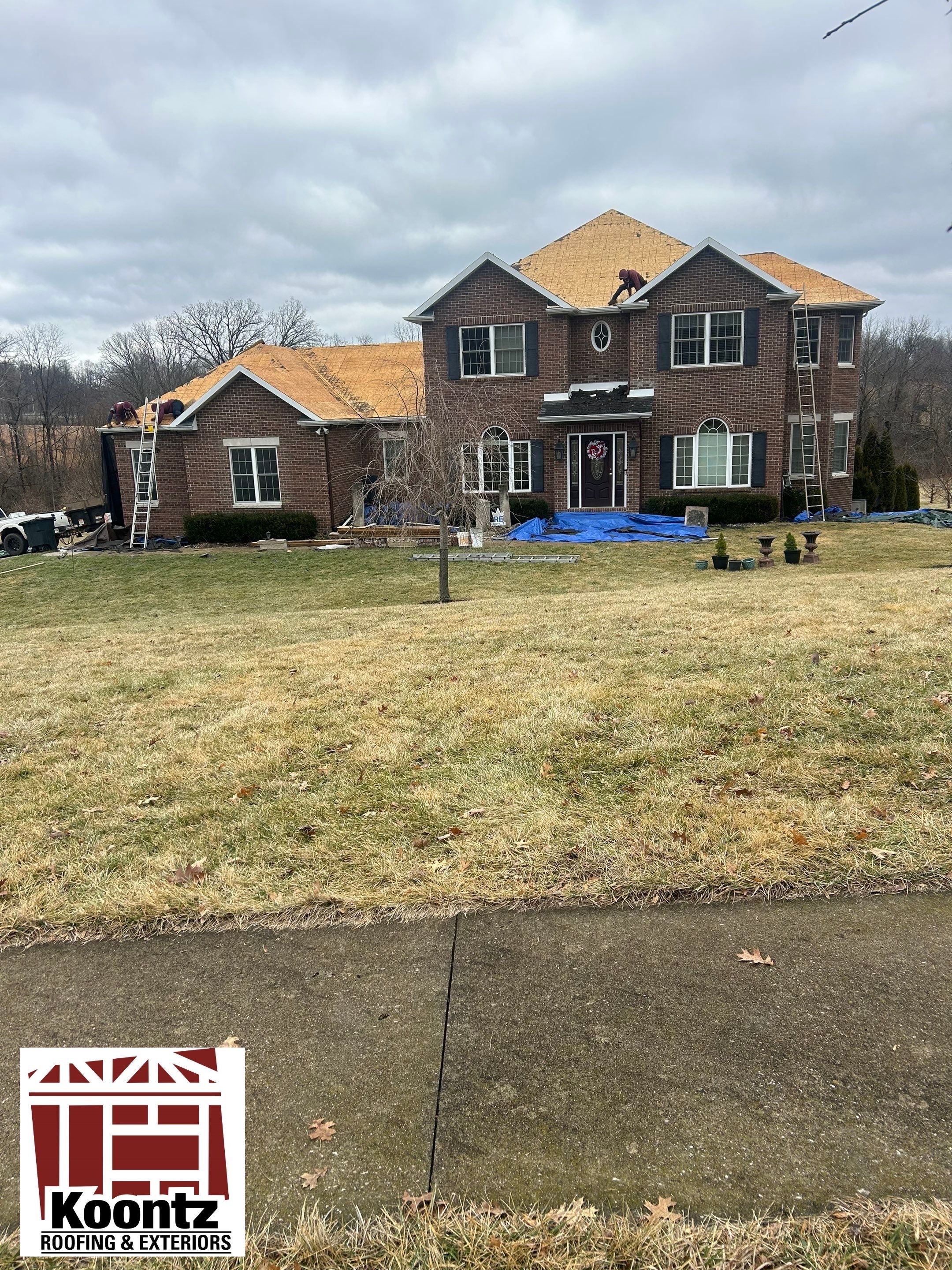 Residential Roofing Installation using Malarkey Vista AR Shingles (Black Oak) by Koontz Construction