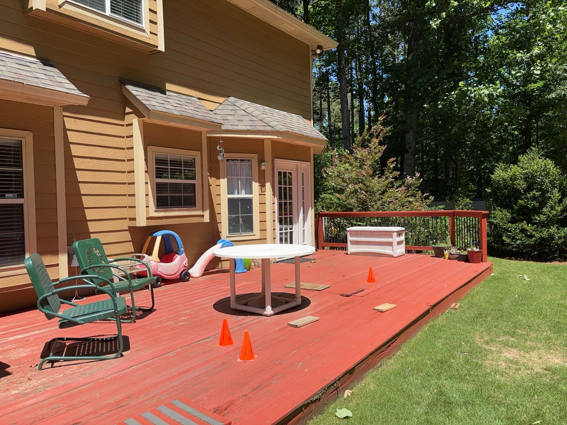 Trex Deck Build, Shed Roof Porch Install, and Door Replacement in Alpharetta, GA by Nelson Exteriors
