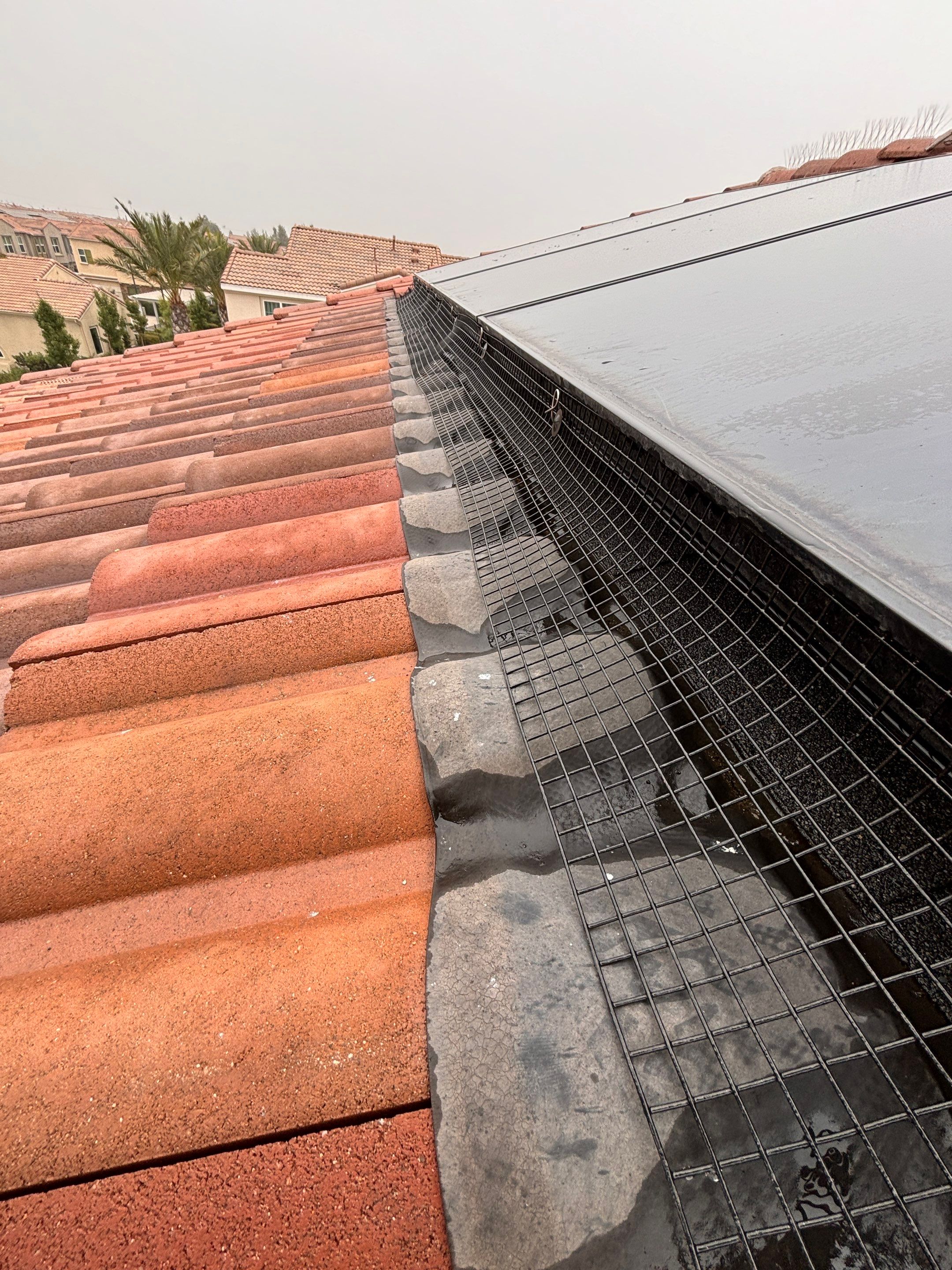 Solar Panel Bird Proofing in Fontana Ca by Palm Coast Solar Cleaning
