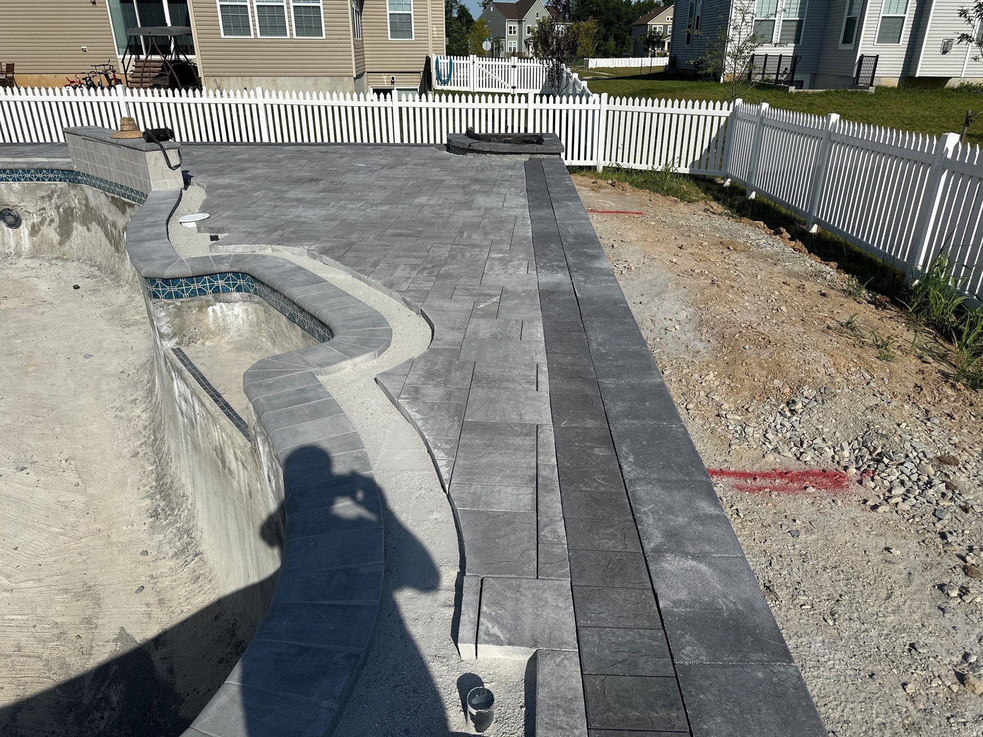 Pool and Hardscape Design in Delaware | Belgard Paver Patio & Outdoor Living Space by Studio G Indoor Spaces & Outdoor Living