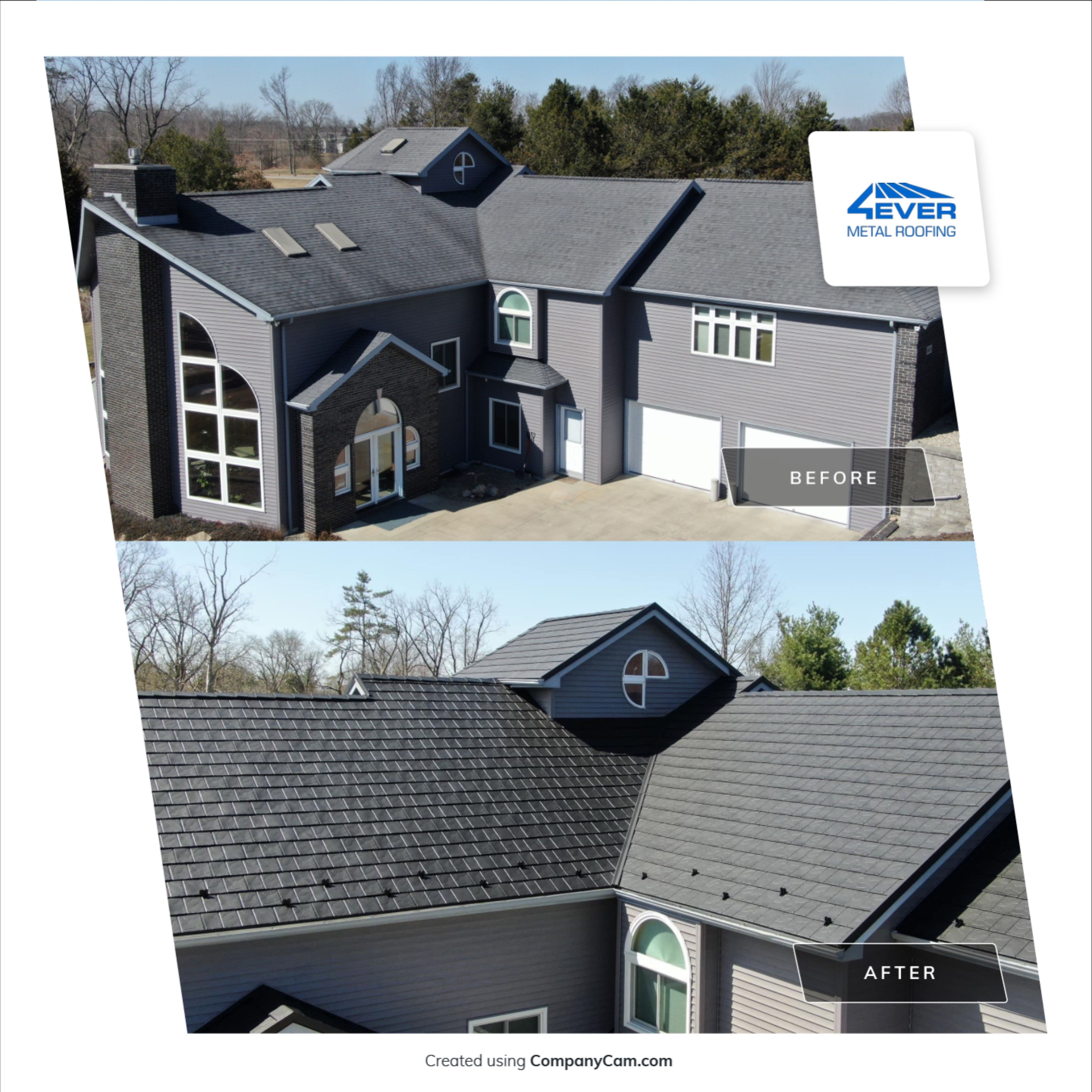 Residential Roofing Installation using Vic West Nothridge Slate by 4Ever Metal Roofing