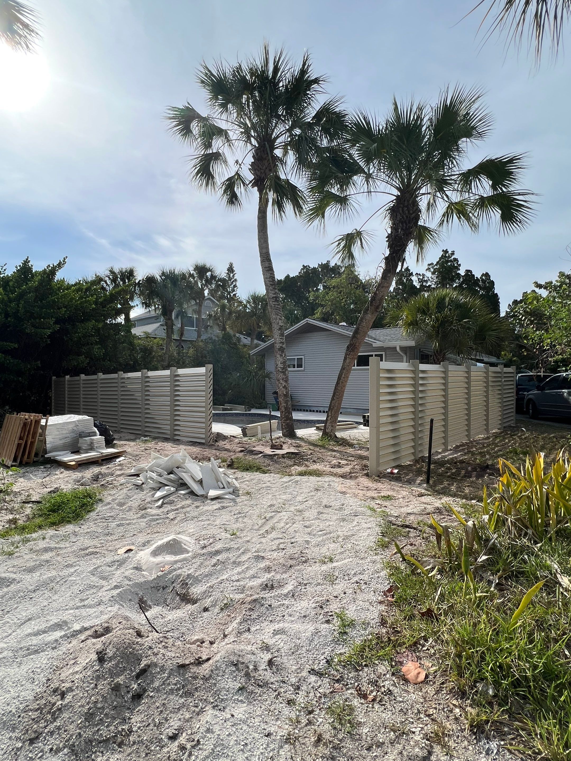 Sarasota, FL 6ft. Tall White Louvered Vinyl Privacy Fence by Asap fence and gates, LLC