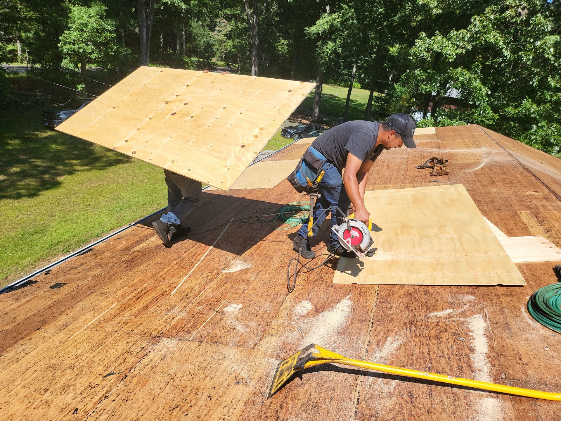 Commercial Roofing Installation using Owens Corning TruDefinition Duration AR - Harbor Blue by A Plus Exterior