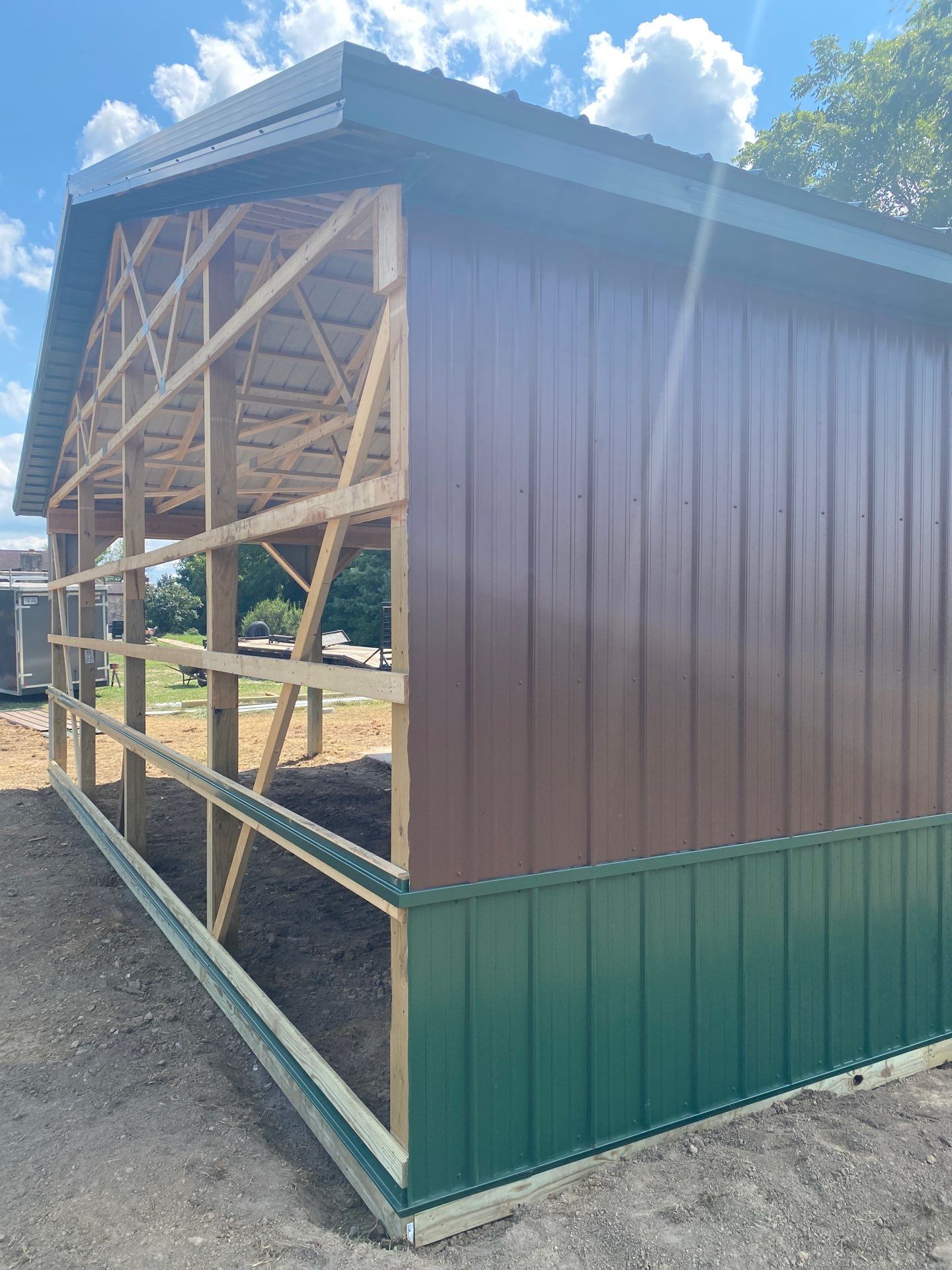Multi-Bay Custom Pole Barn Construction in Arlington, Indiana by The Barn Builders 