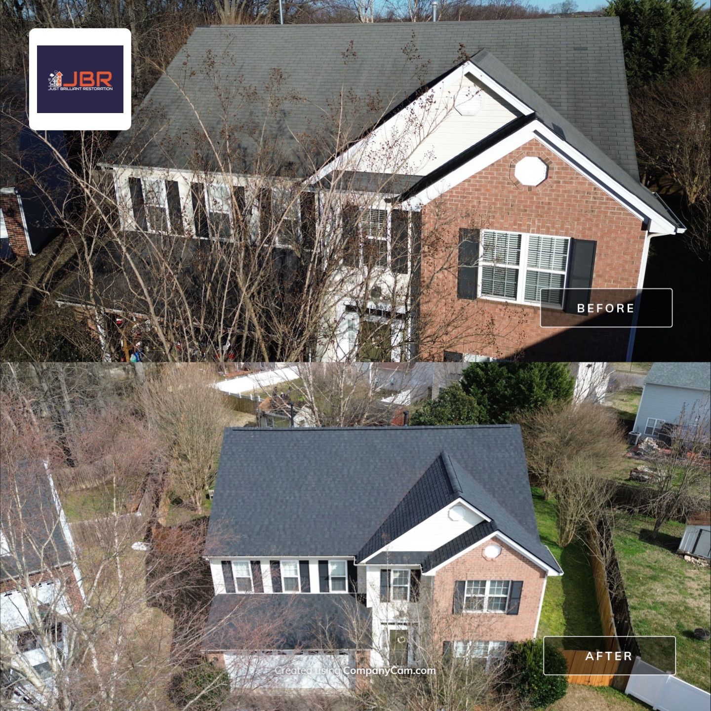 Roof replacement by hail damage by Just Brilliant Restoration JBR