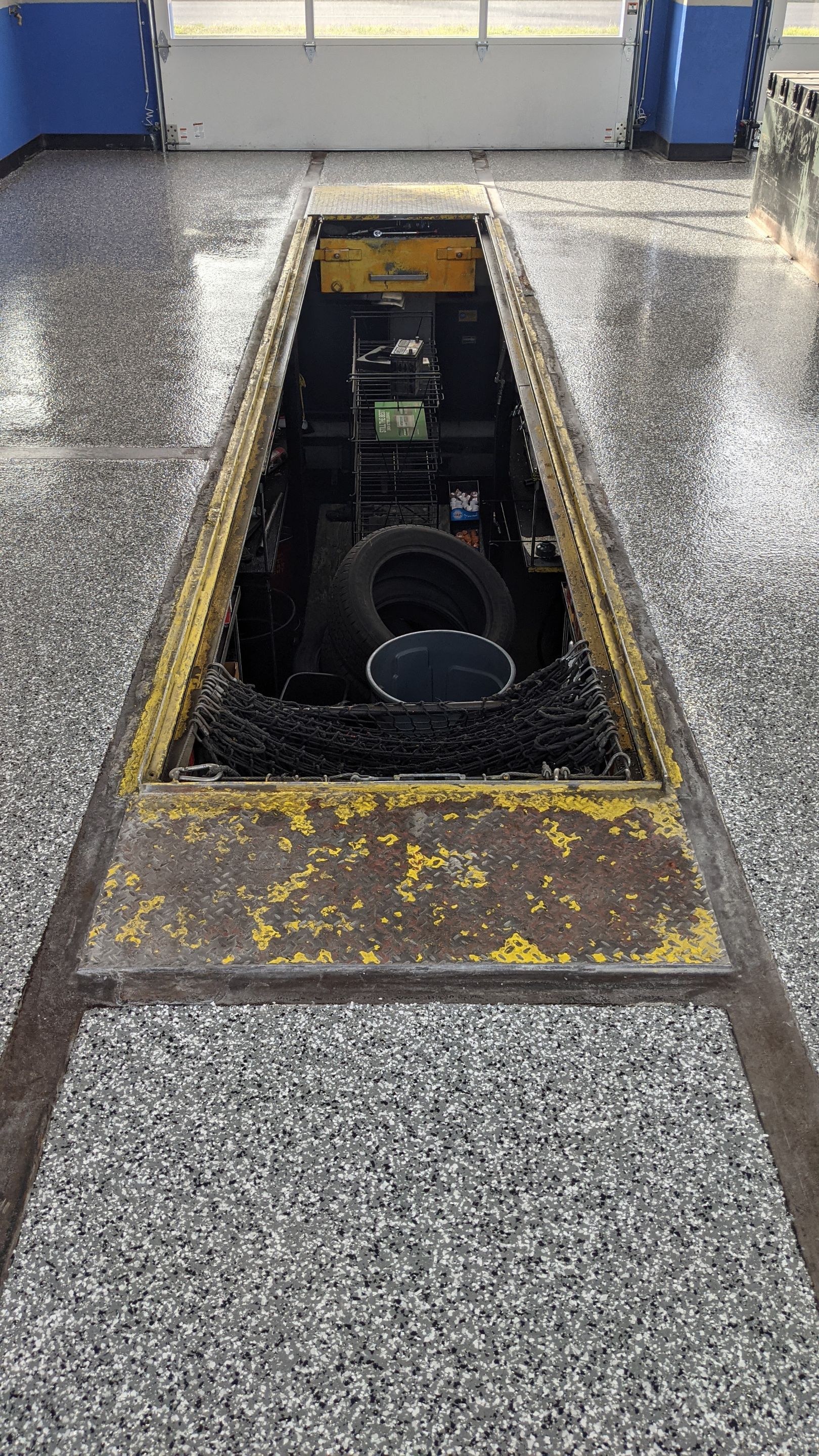 Commercial Floor Transformation using Slate Stone by Croc Coatings, LLC