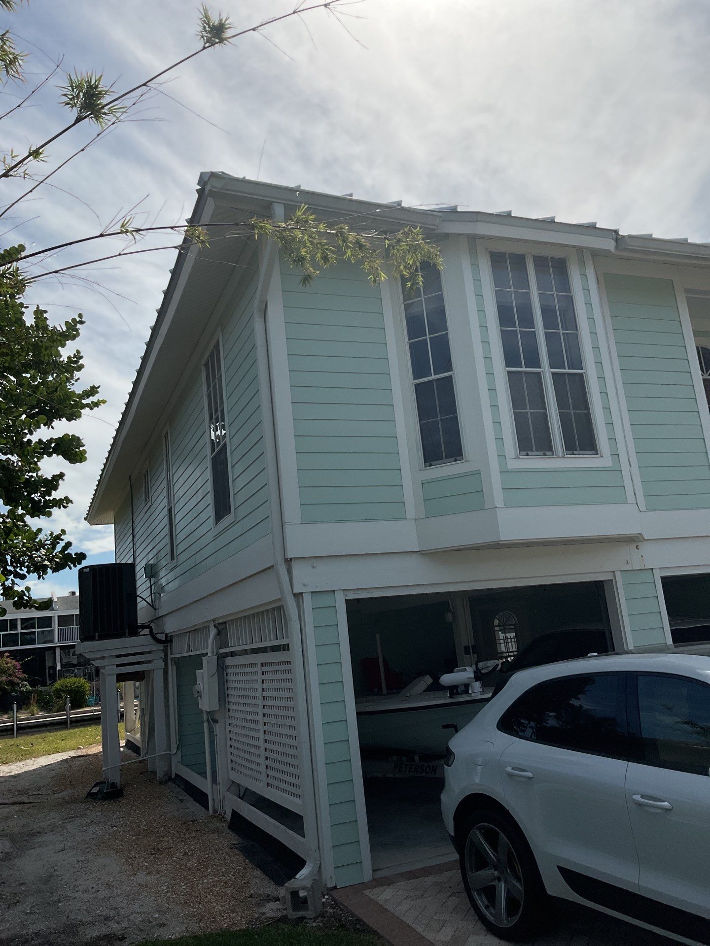 3x4 elbow Downspouts in Sanibel FL by Gutter Professors