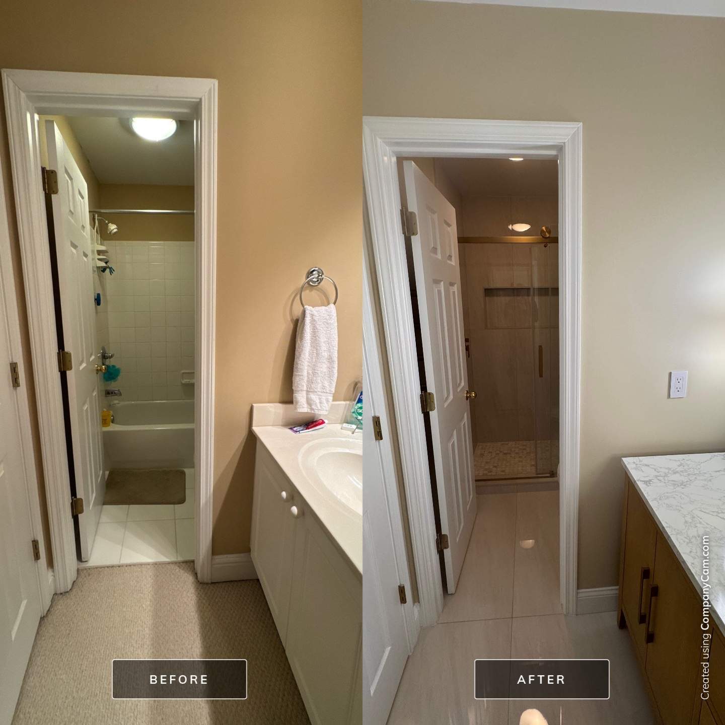 Jack and Jill bathroom renovation by Prudencio