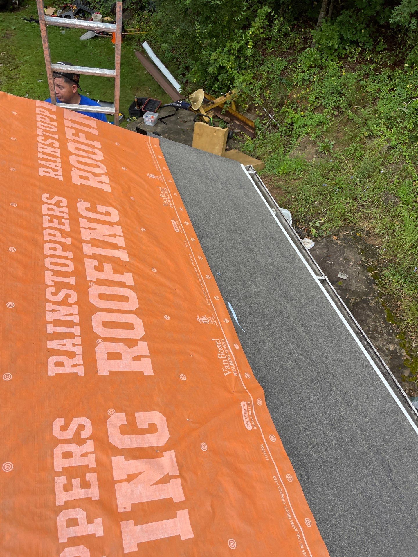 Residential Roofing Installation using GAF Timberline HDZ Charcoal by Rainstoppers Roofing