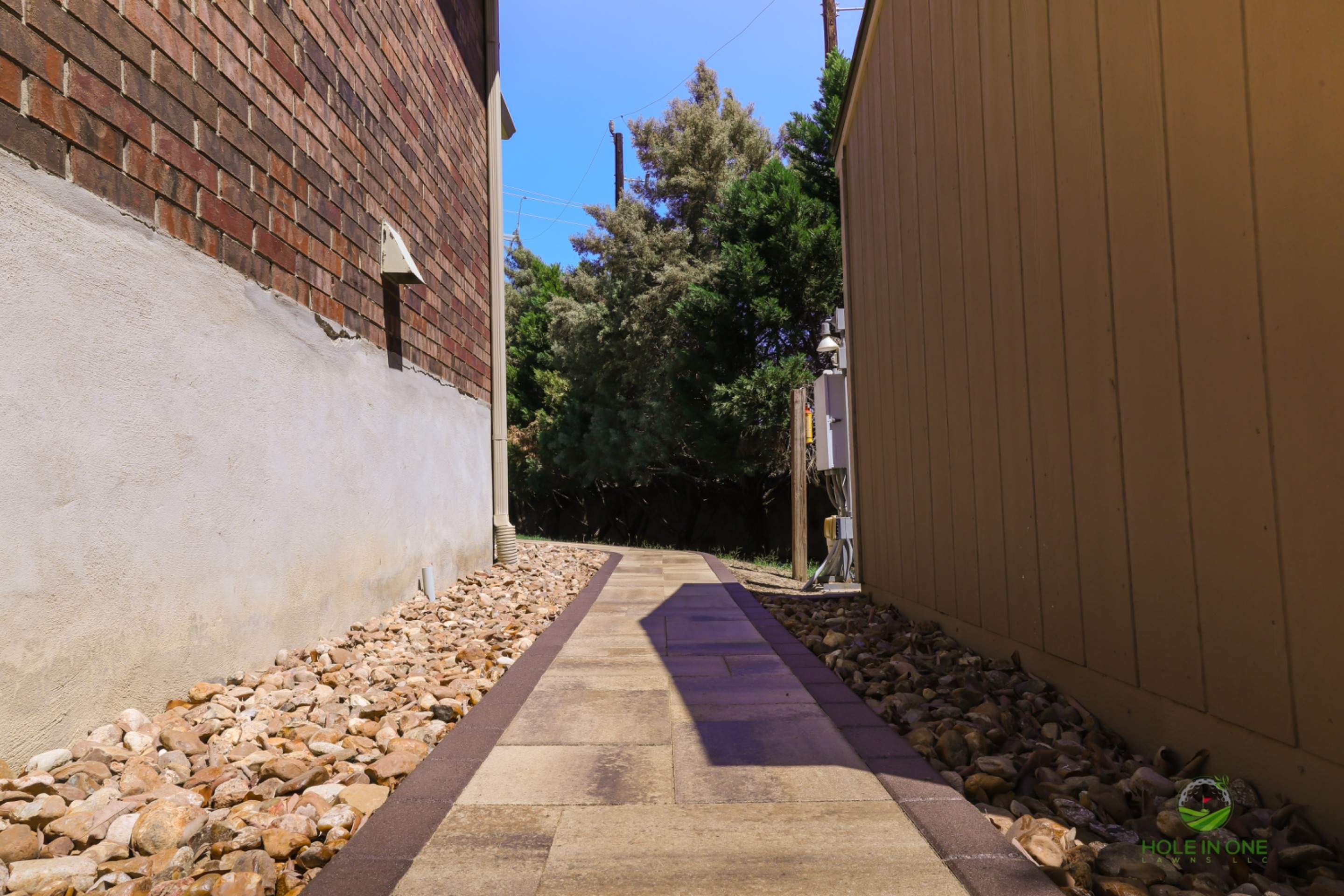 Belgard Paver Walkway, Rock Beds & Wax Myrtles | Far West Side, San Antonio TX by Hole In One Lawns, LLC