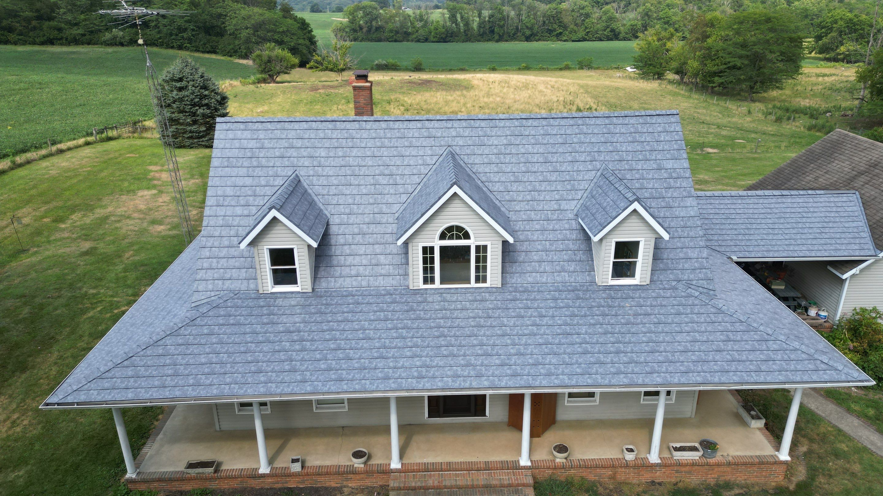 Residential Roofing Installation using ProVia Ironstone Slate Metal Roofing by RoofX 
