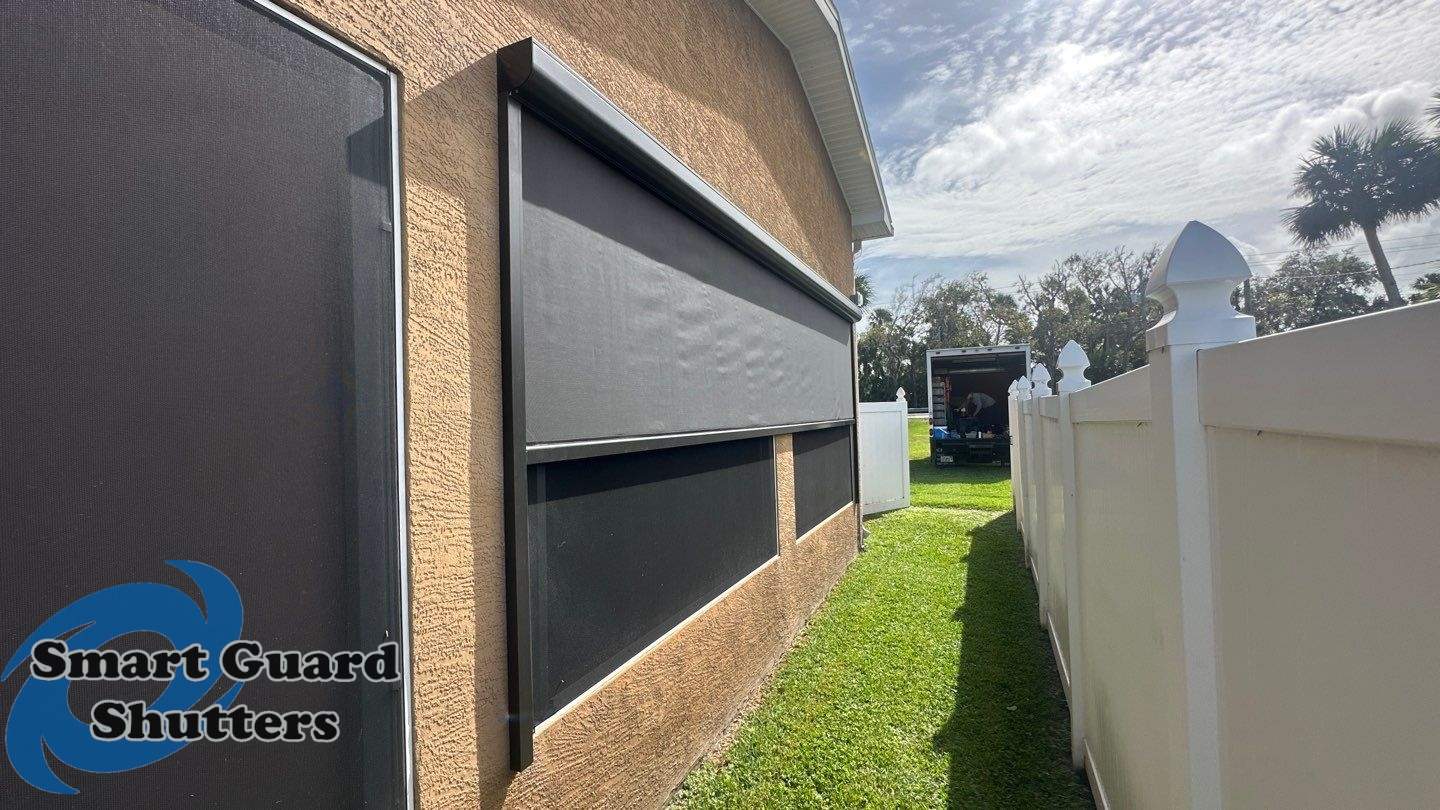 Retractable Screen in Bronze by Smart Guard Shutters