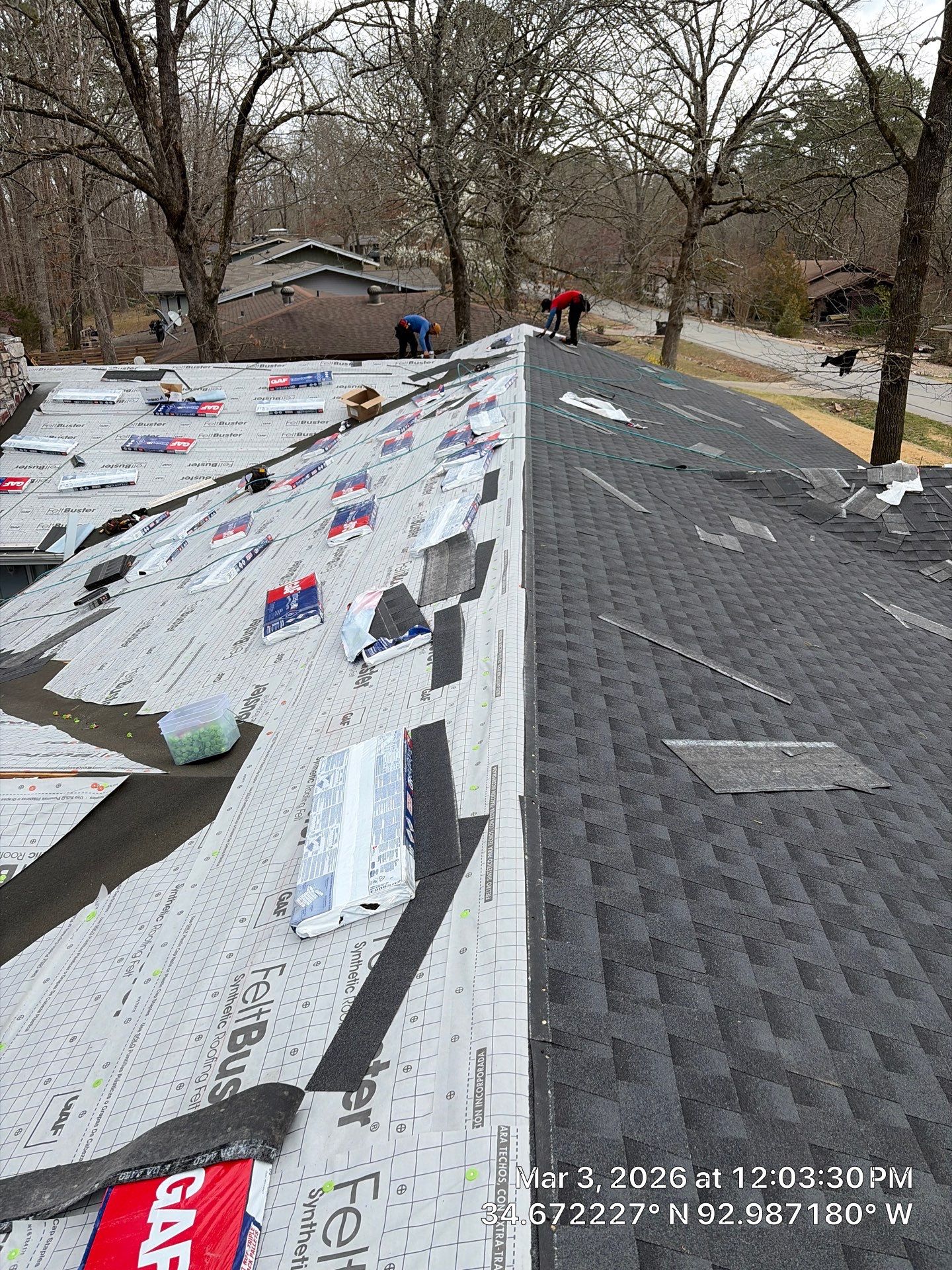 GAF Timberline HDZ Shingle Roof Replacement in Hot Springs Village by Temple Roofing and Exteriors
