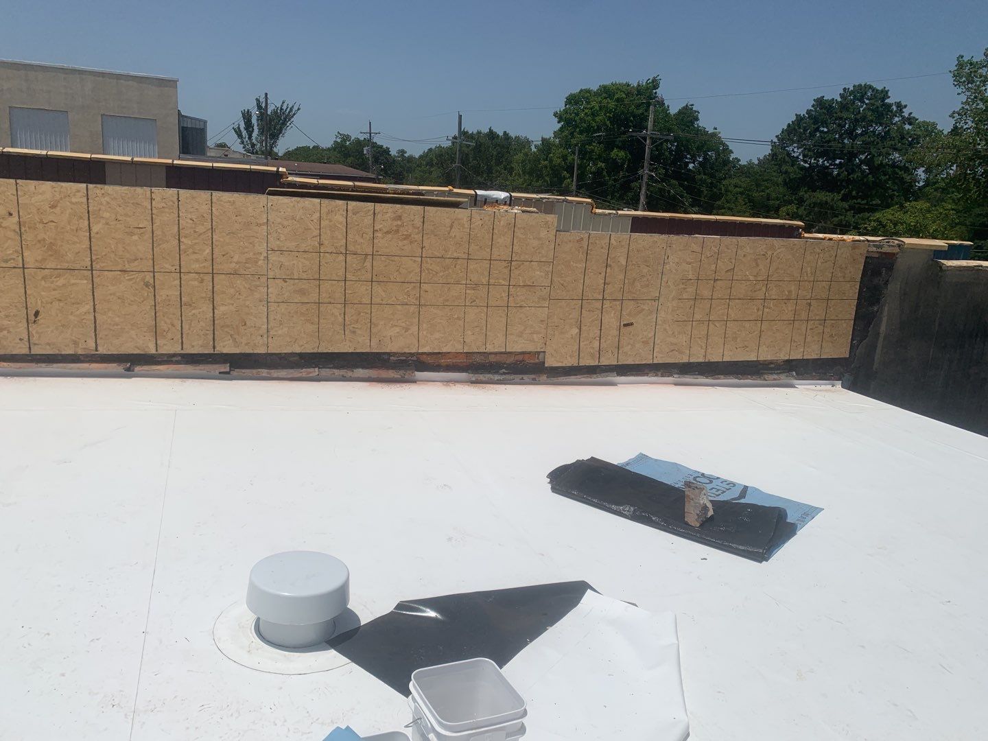Commercial Roofing Installation in DeQueen, AR, using 50 mil PVC by Hostetler Roofing