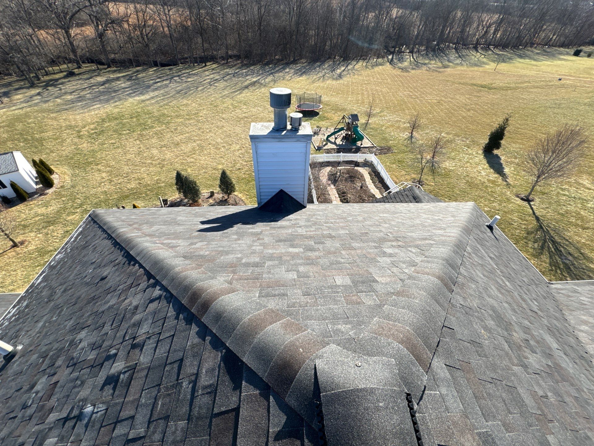 Residential Roofing Installation using Malarkey Vista AR Shingles (Black Oak) by Koontz Construction