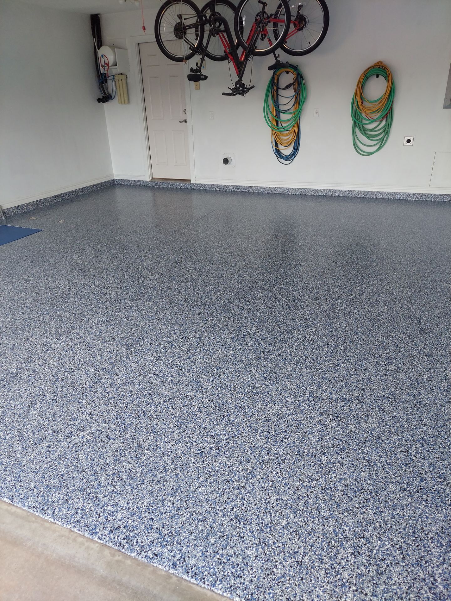 Garage Floor Coating w/ Orbit/Denim by Copperhead Coatings