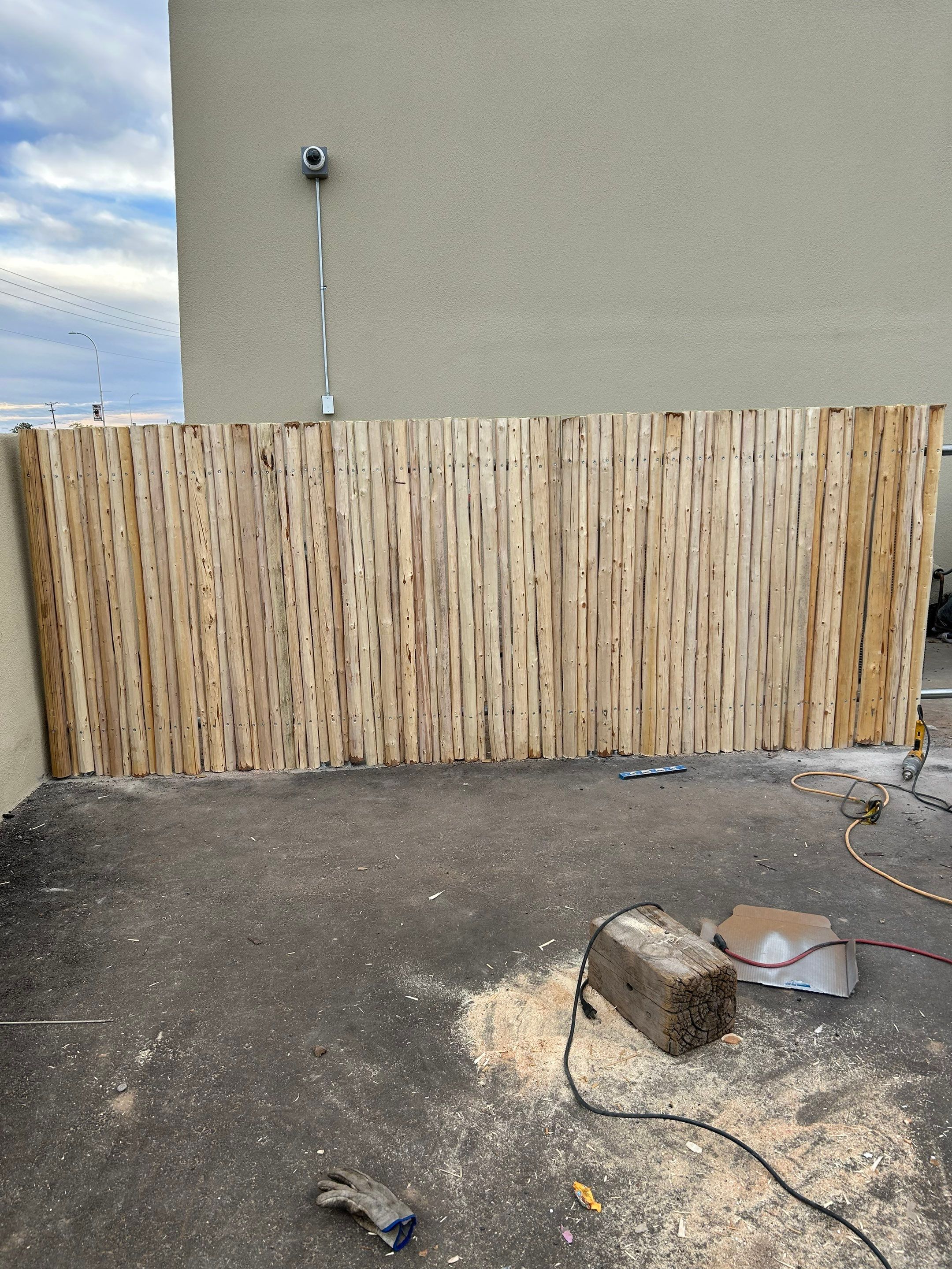 Commercial using Pealed Latilla by Valley Fence Company