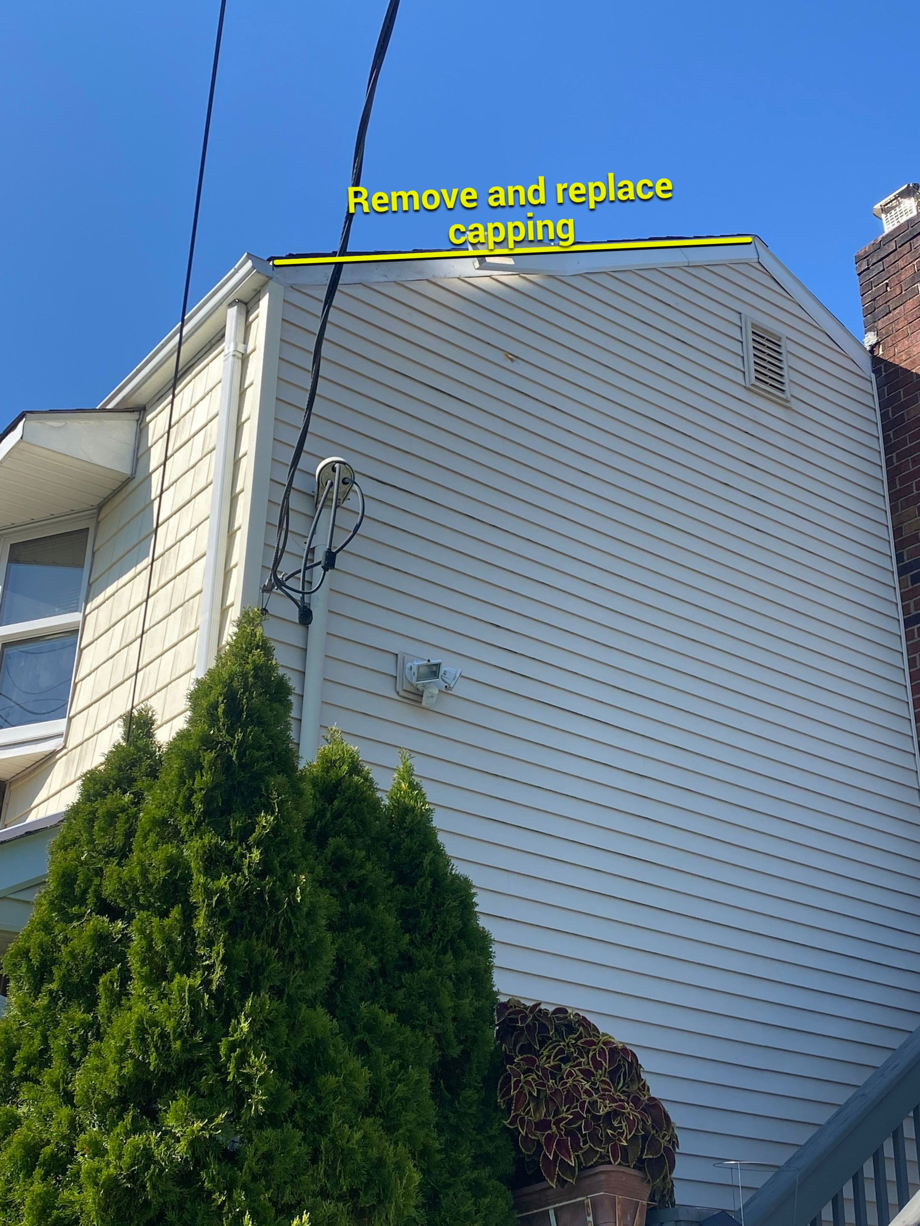 Damaged capping removed and replaced, Bellmore, NY. by Above All Gutters 