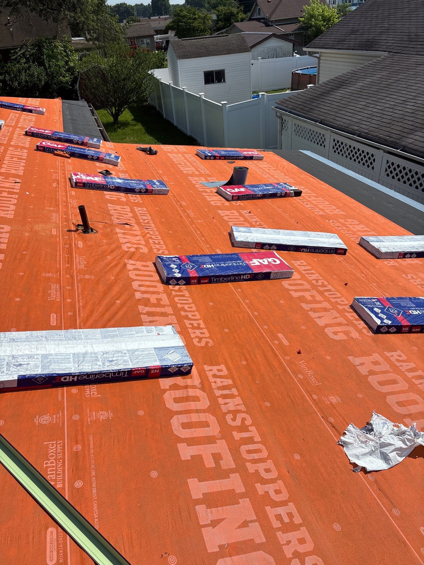 Residential Roofing Installation using GAF Timberline HDZ Barkwood by Rainstoppers Roofing