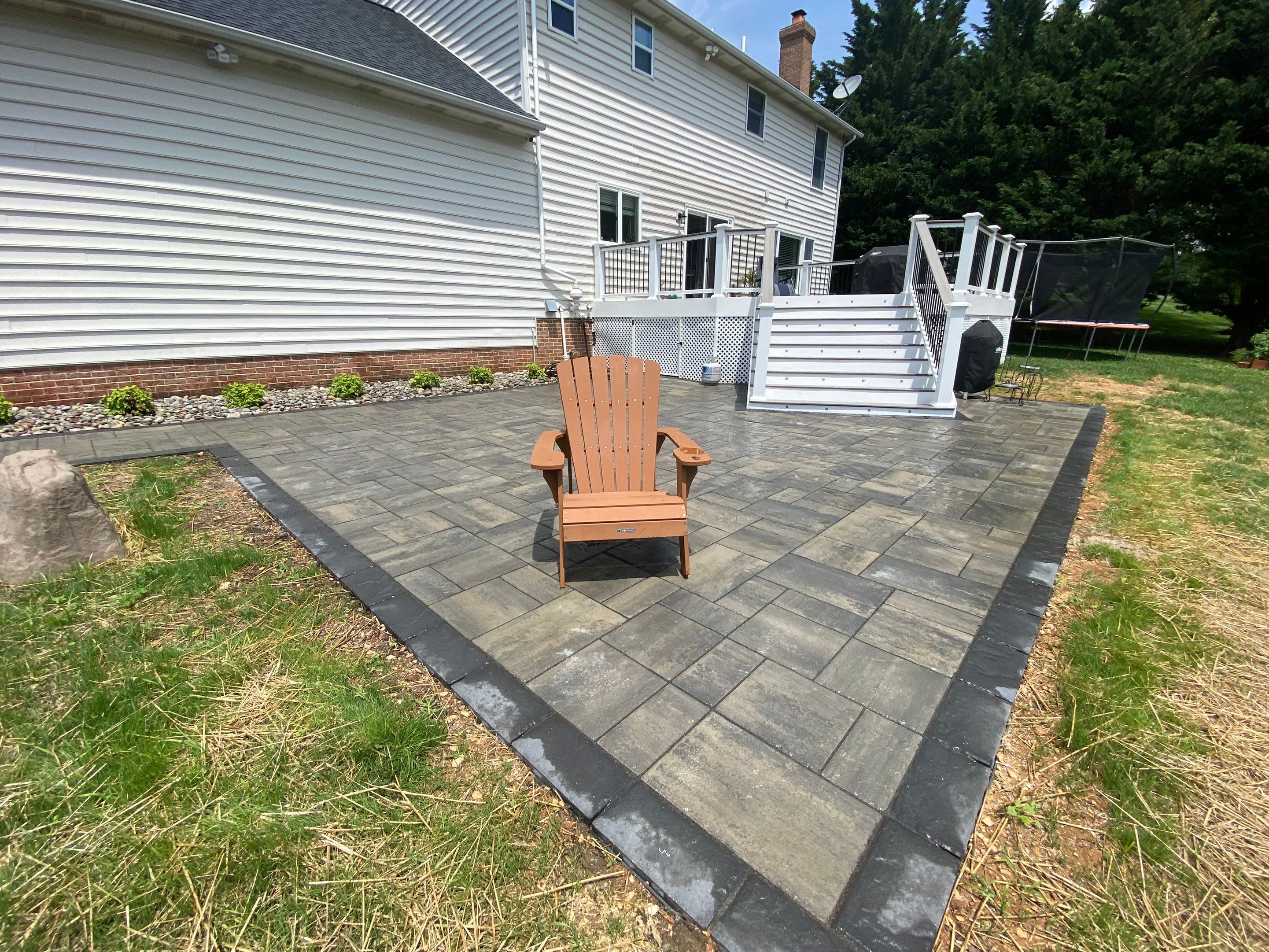 Backyard Transformation using Techo-Bloc Pavers by The Smet Companies, LLC