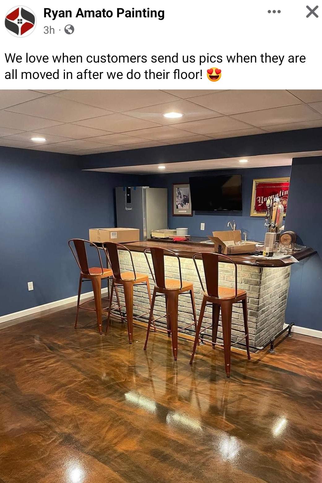Epoxy Floors For Home and Business In the Lehigh Valley and New Jersey by Ryan Amato Painting LLC and Lehigh Valley Epoxy