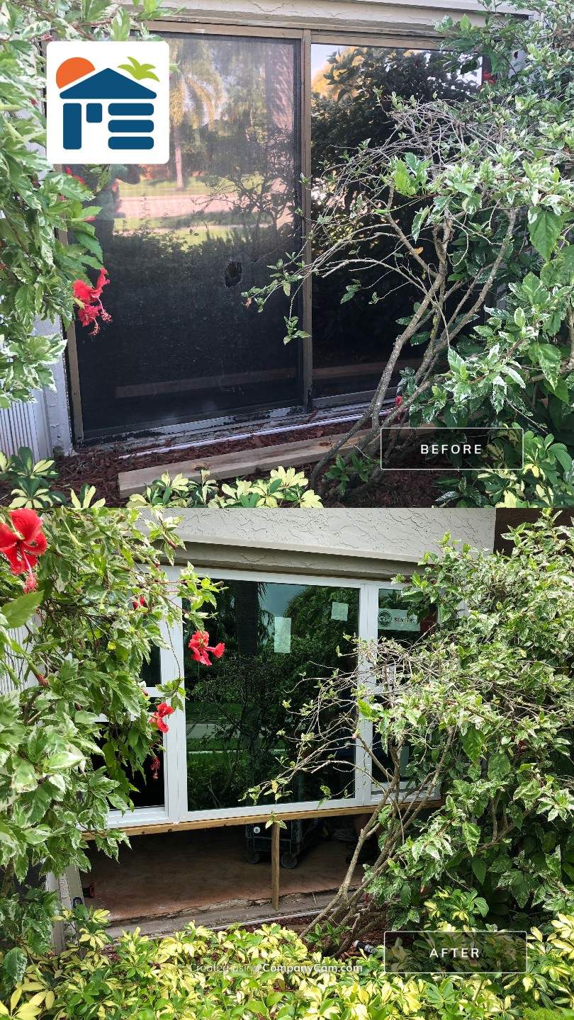 Impact Window Installation & Sliding Glass Door to Window Conversion – Coconut Creek, FL by The Door Doctor of South Florida, Inc.