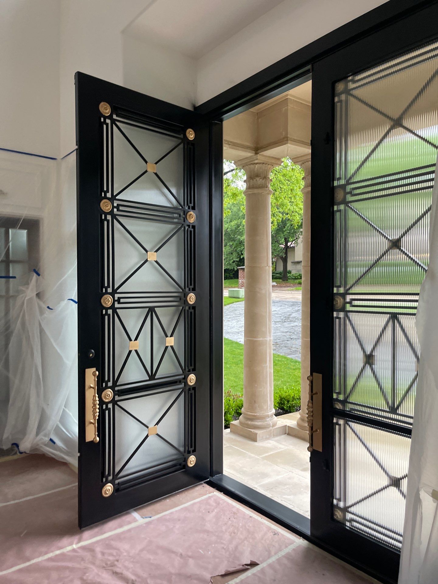 Modern Matte Black Front Door Installation in Dallas by Solara Custom Living