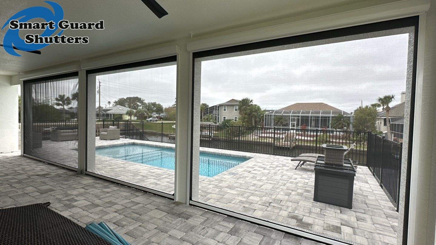 Retractable Screen in White/Black by Smart Guard Shutters