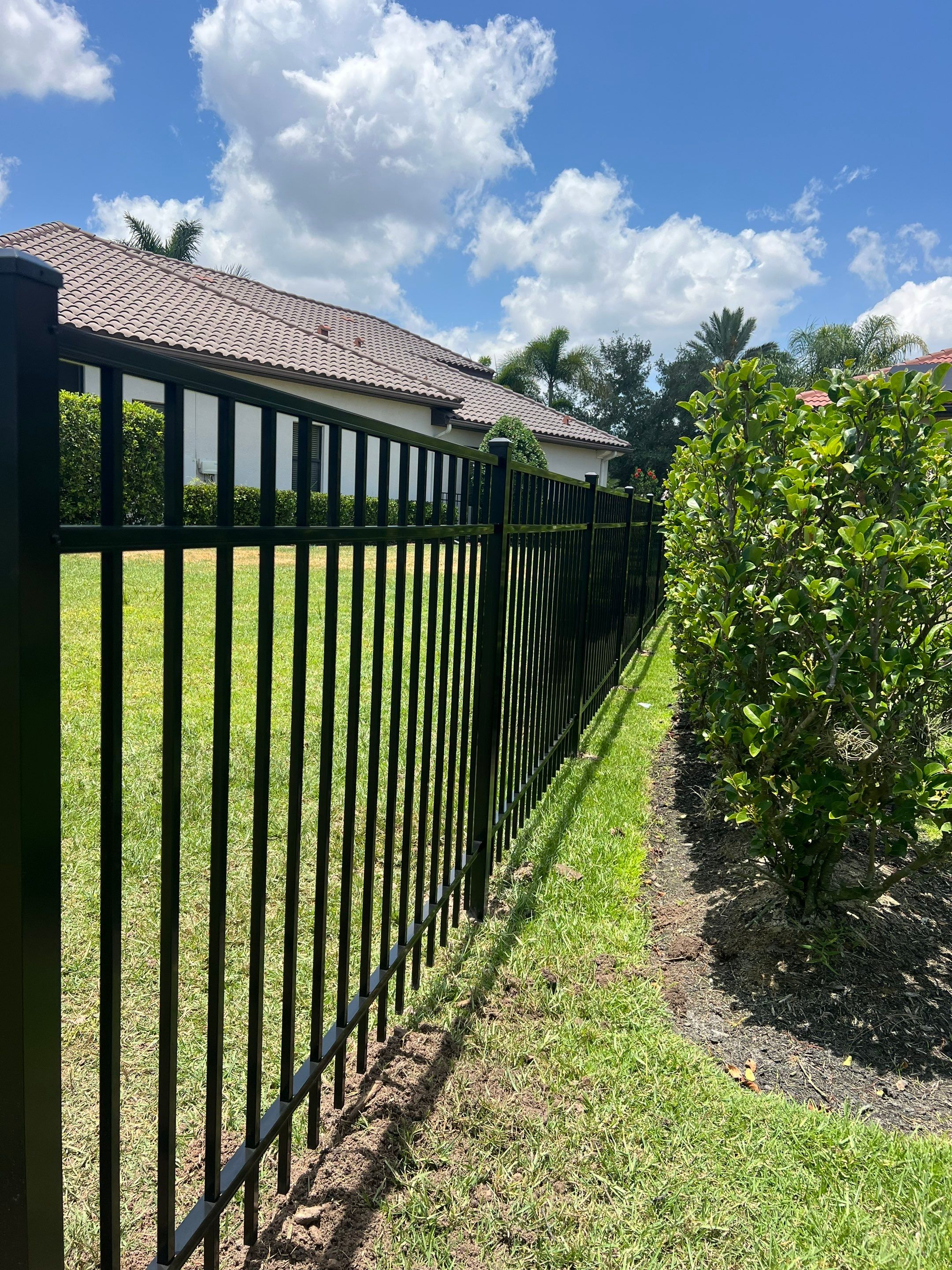 Aluminum Fence Installation using Black 3 Rail Aluminum Fence by Asap fence and gates, LLC