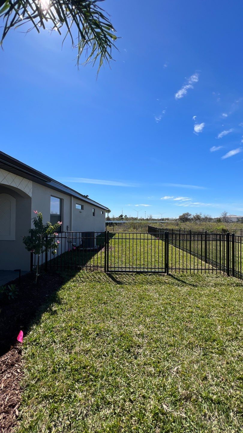 Aluminum Fence Installation using Black 3 Rail Aluminum Fence by Asap fence and gates, LLC