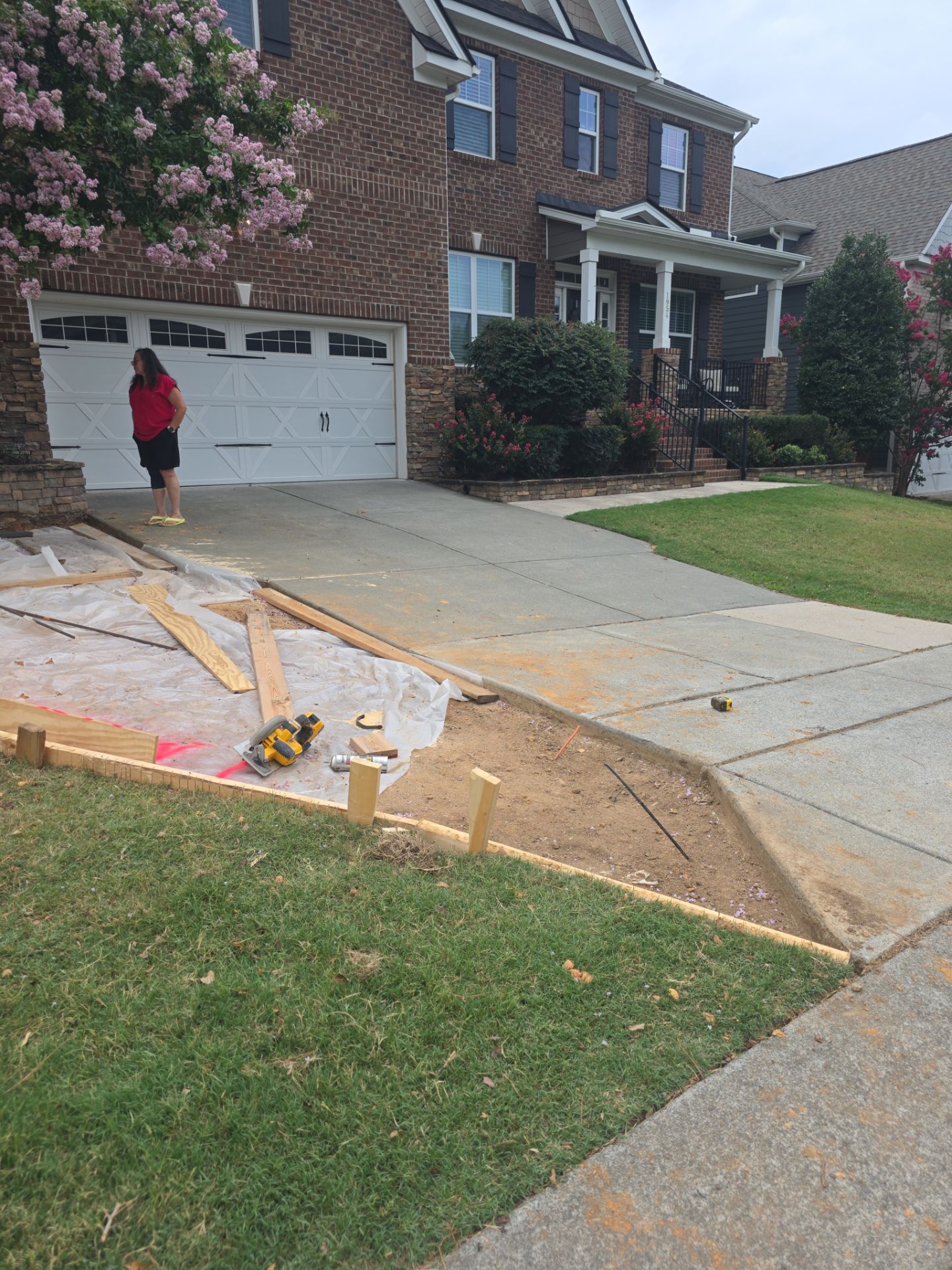 Concrete Driveway Expansion & Retaining Wall | Apex, NC by Elite Remodeling and Design LLC