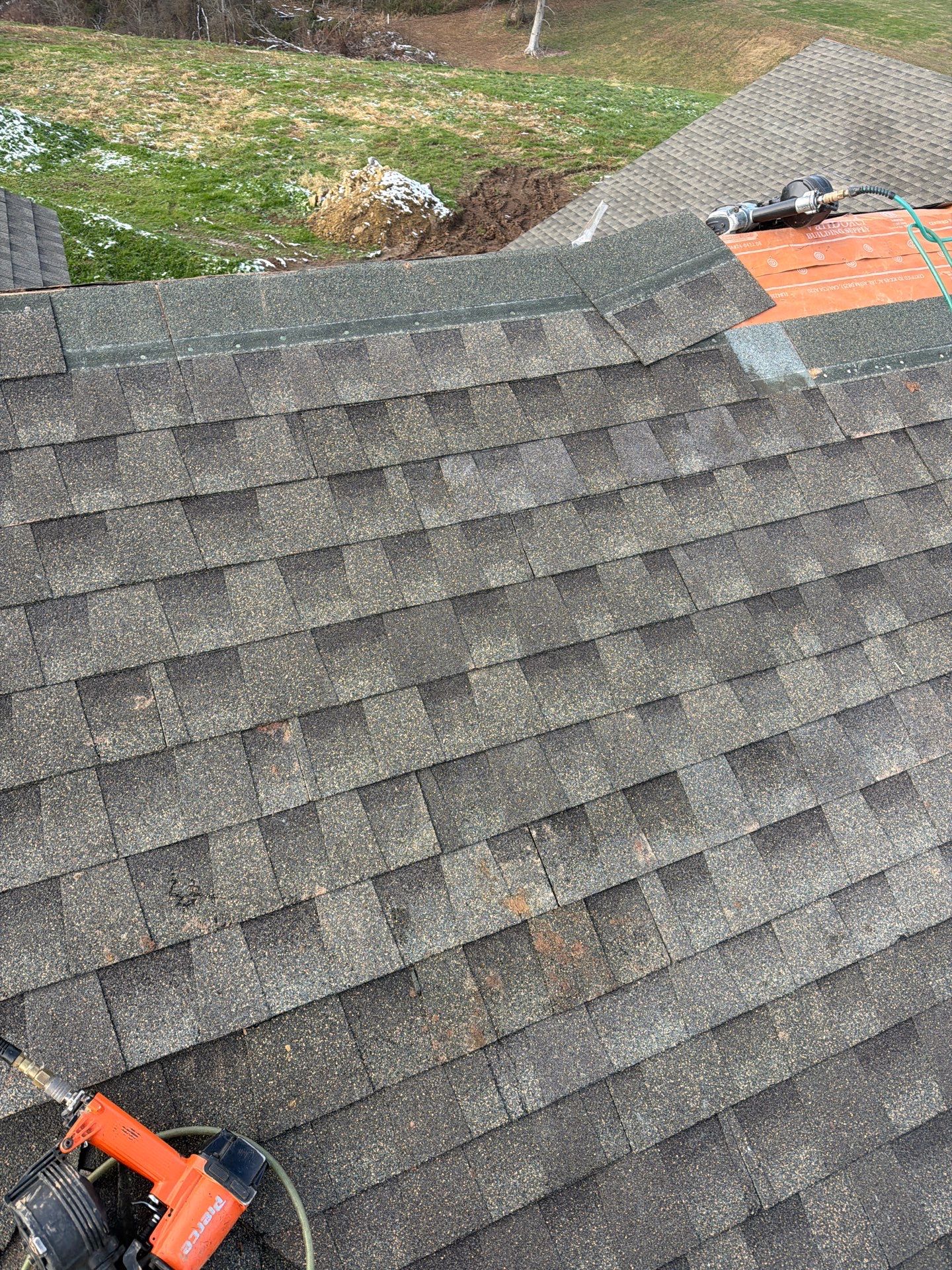 Residential Roofing Installation using GAF Timberline HDZ Weathered Wood by Rainstoppers Roofing