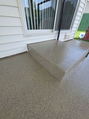 Coeur d'Alene Patio Transformation with Trail Mix Flake Coating