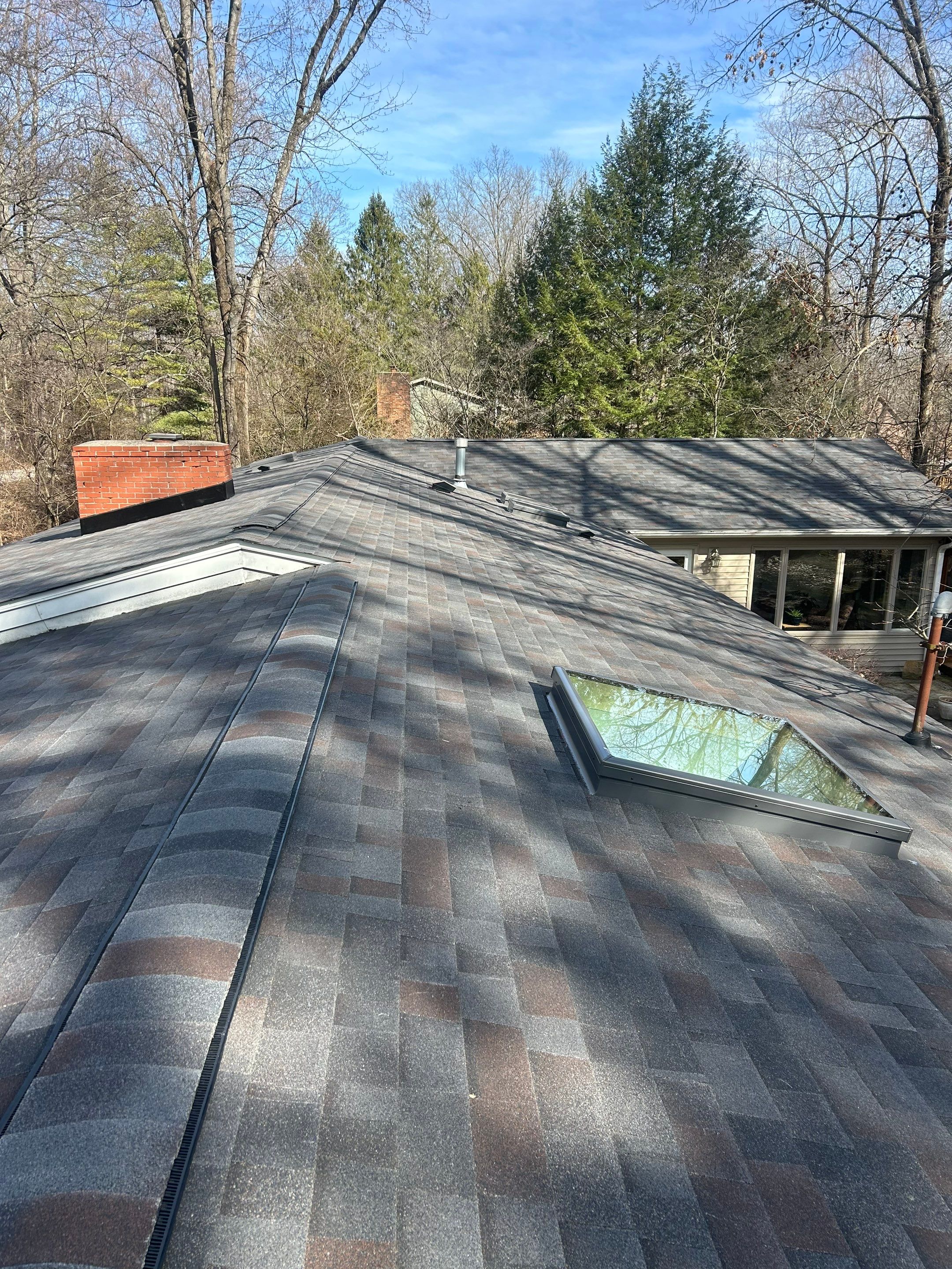 Residential Roofing Installation using Malarkey Vista AR Shingles (Black Oak) by Koontz Construction