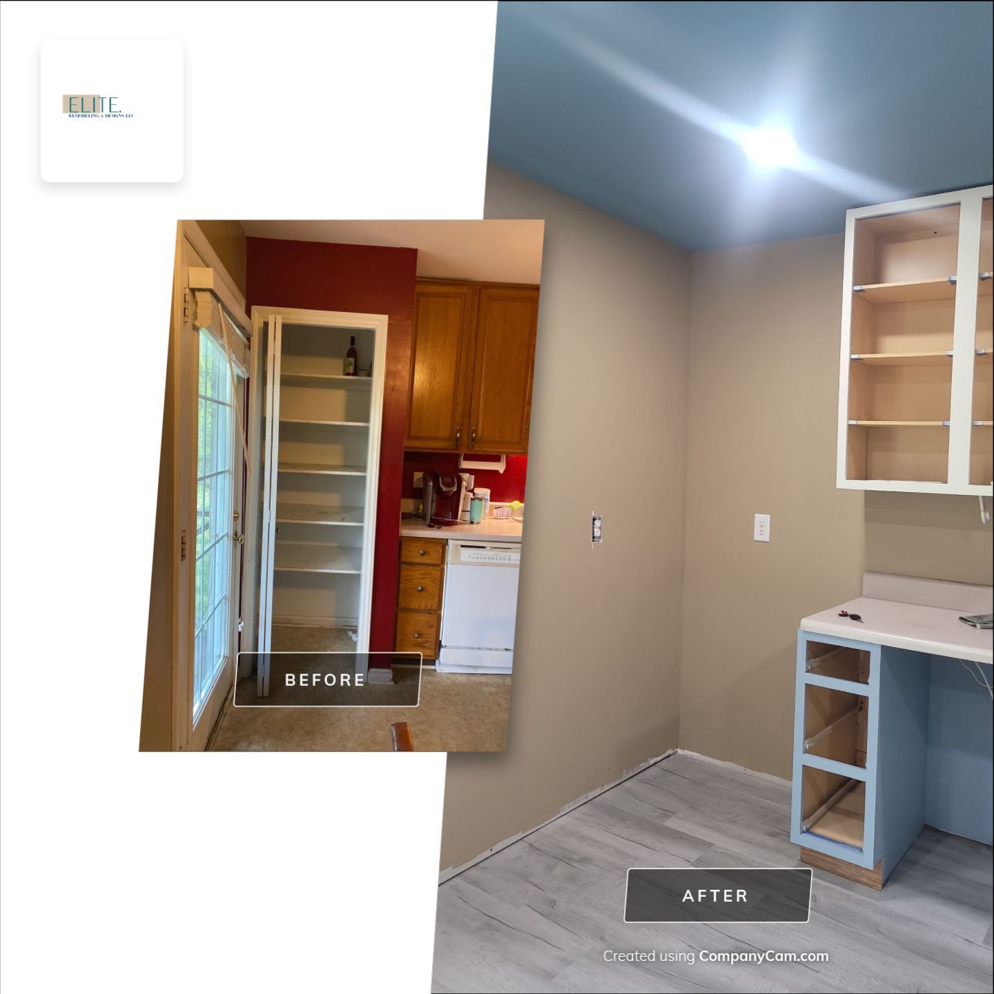 Holly Springs Kitchen Remodel – Two-Tone Shaker Cabinets & Open-Concept Design by Elite Remodeling and Design LLC