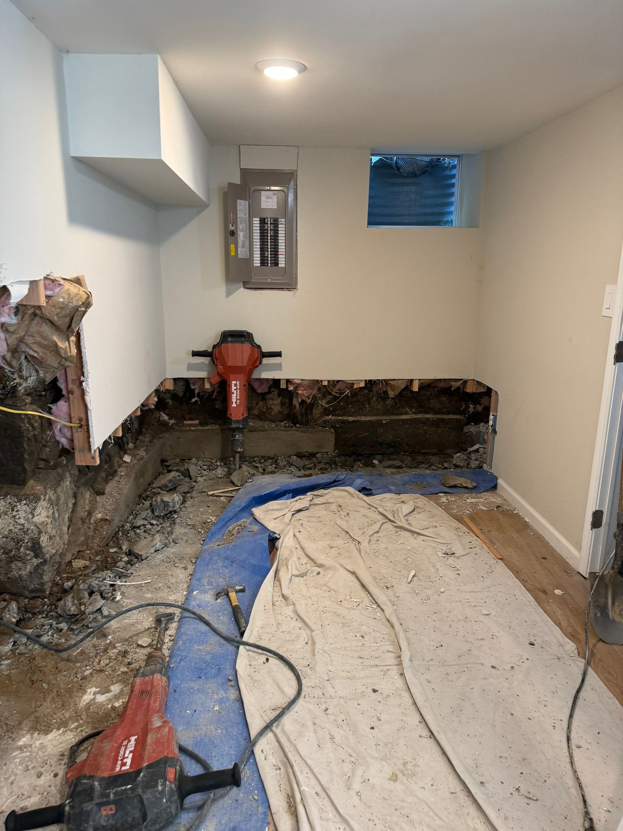 Interior French Drain & Wall Vapor Barrier Boonton NJ by Pure Service Pro, LLC 