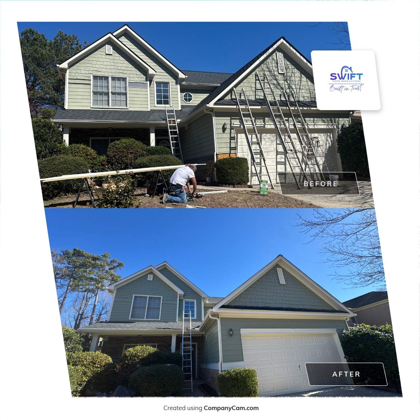 Two-Story Exterior Painting and Trim Refresh in Kennesaw, Georgia by Swift Home Renovations