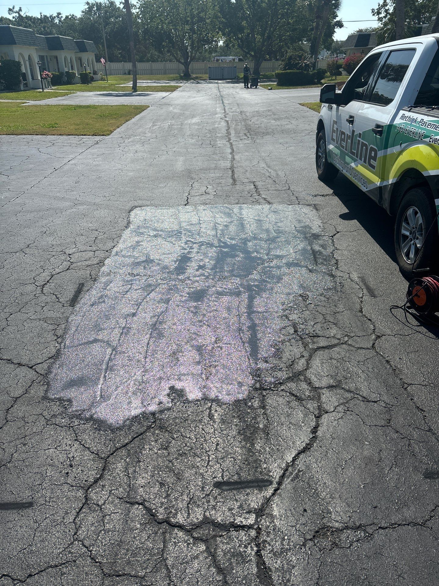 Sealcoating, Asphalt Repair, Crack Sealing, Line Striping at Cortez Villas Condo Association by Everline Coatings & Services - Southwest FL