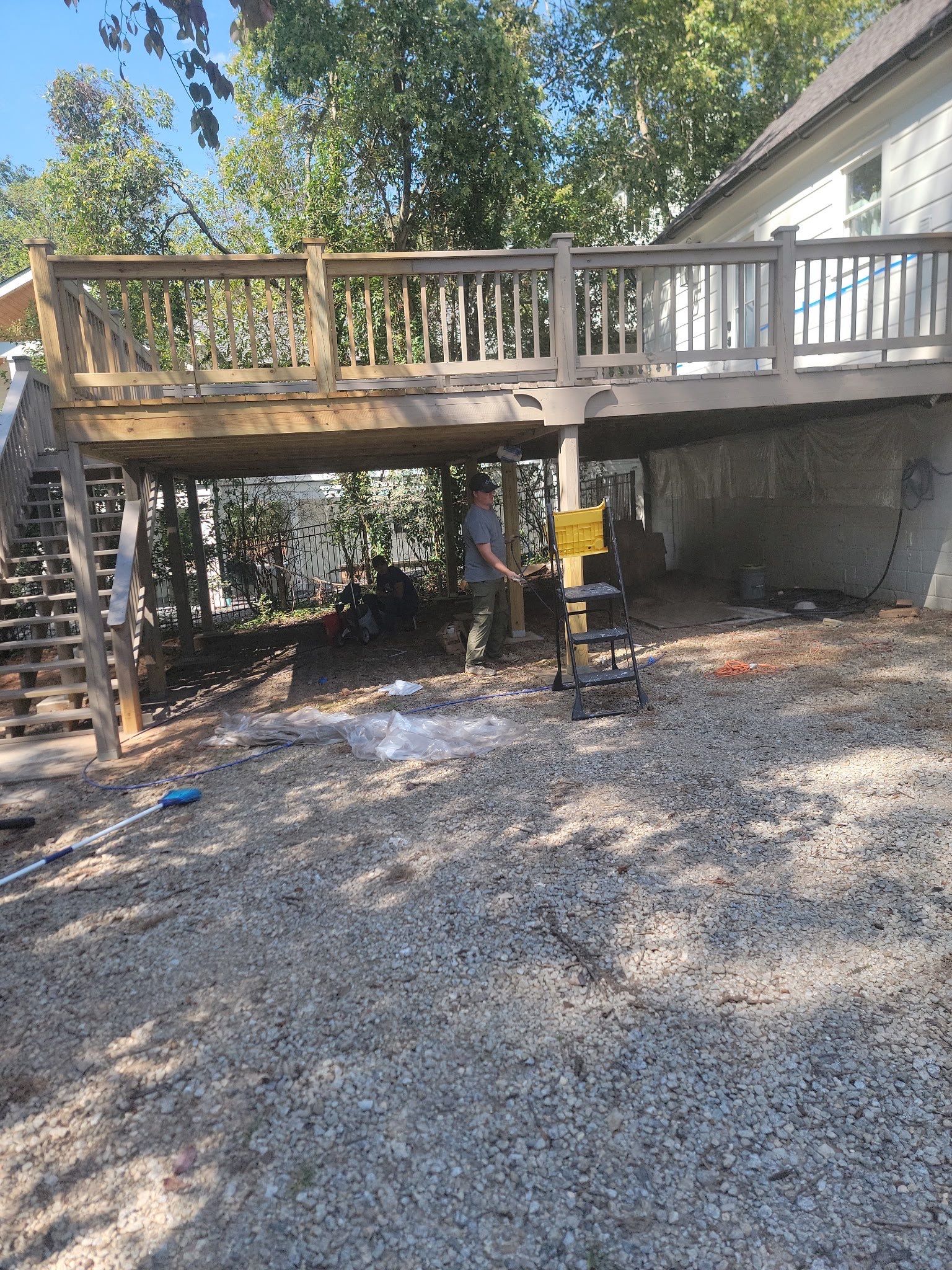 Elevated Deck and Accessibility Ramp Staining Project in Athens by PGP Surface Solutions, LLC