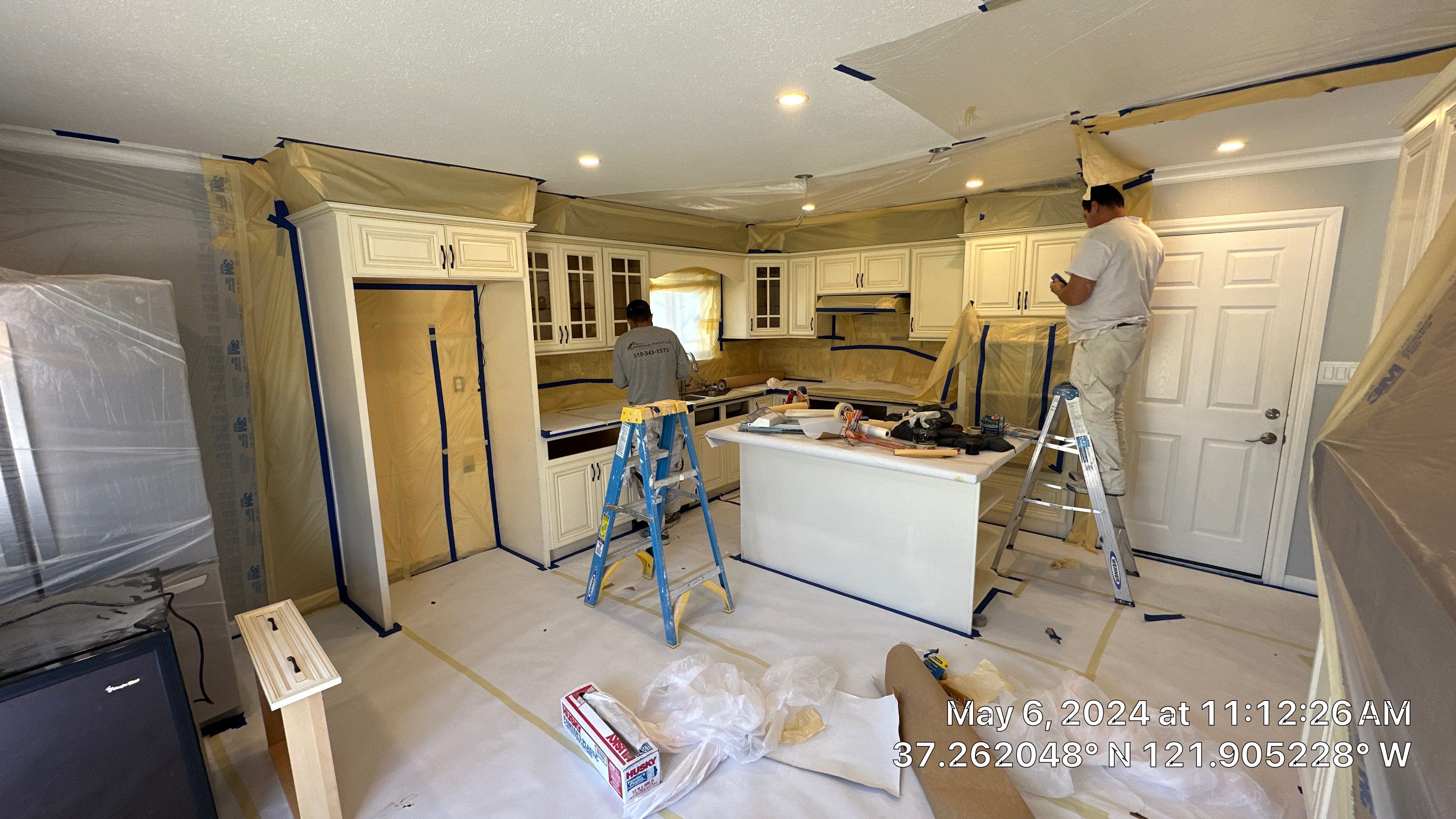 cabinet painting San Jose  by Herrera’s Bay Area Painting inc.