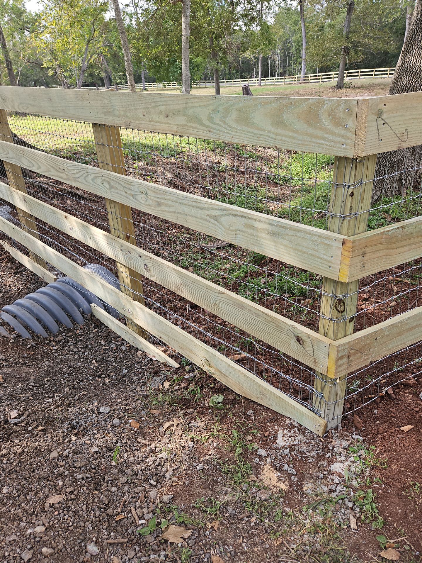 Ranch Style fence Plus Iron installation by Tim's Fences