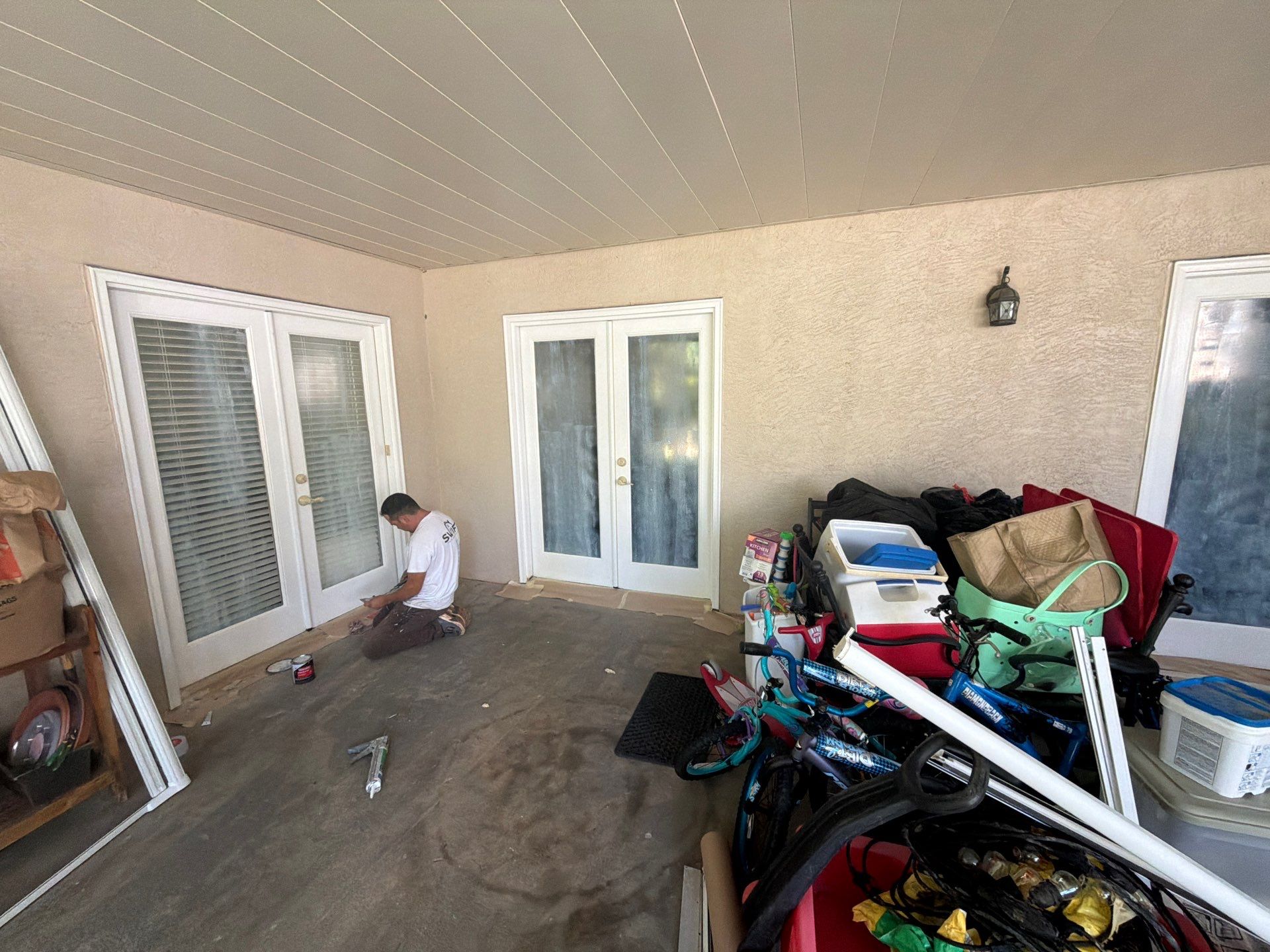 Multi-Story Stucco Home Exterior Painting and Garage Refresh in Marietta by Swift Home Renovations 