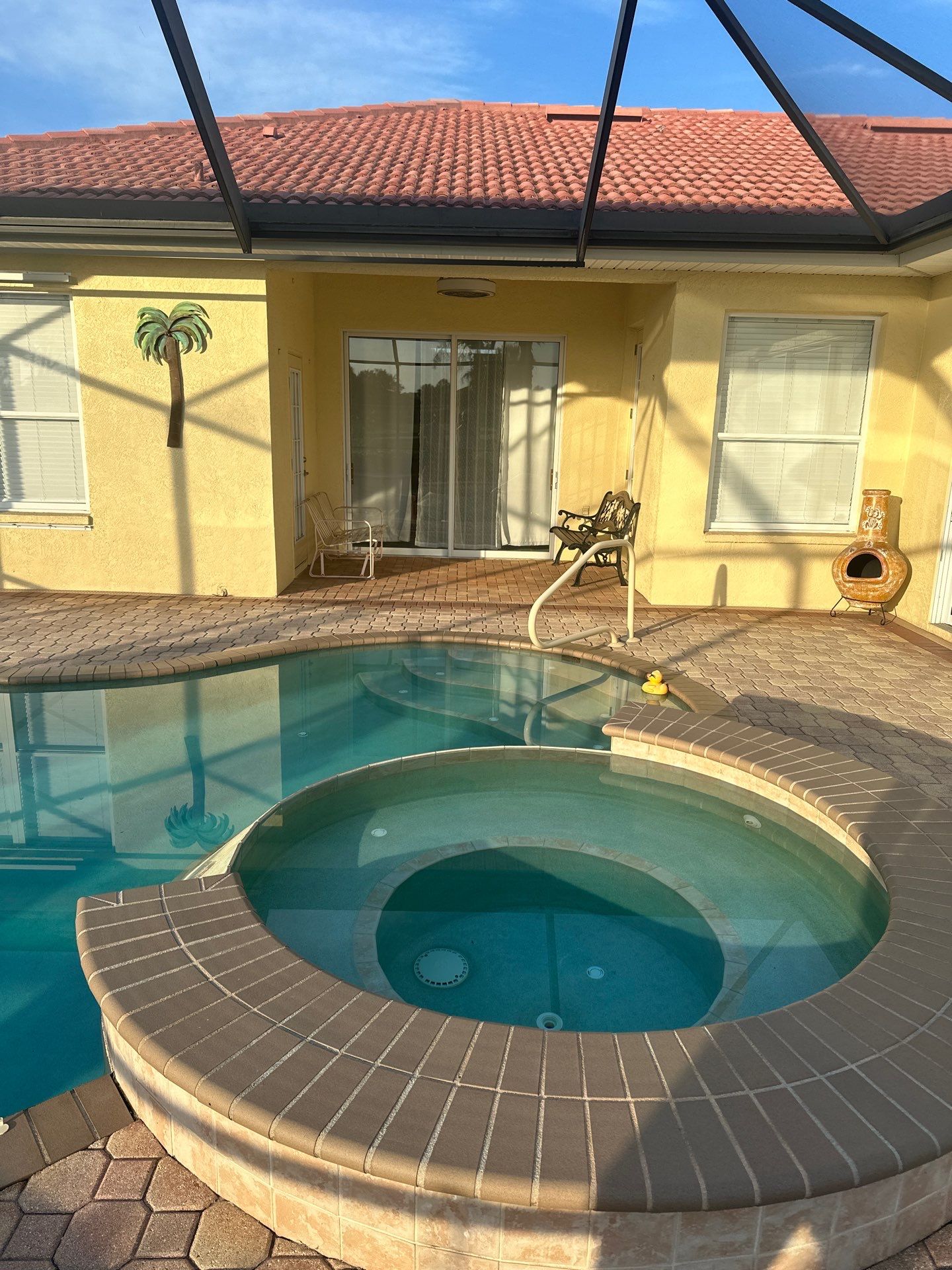 Paver Cleaning and Sealing pool deck in Sun City Center by Supreme Paver Experts