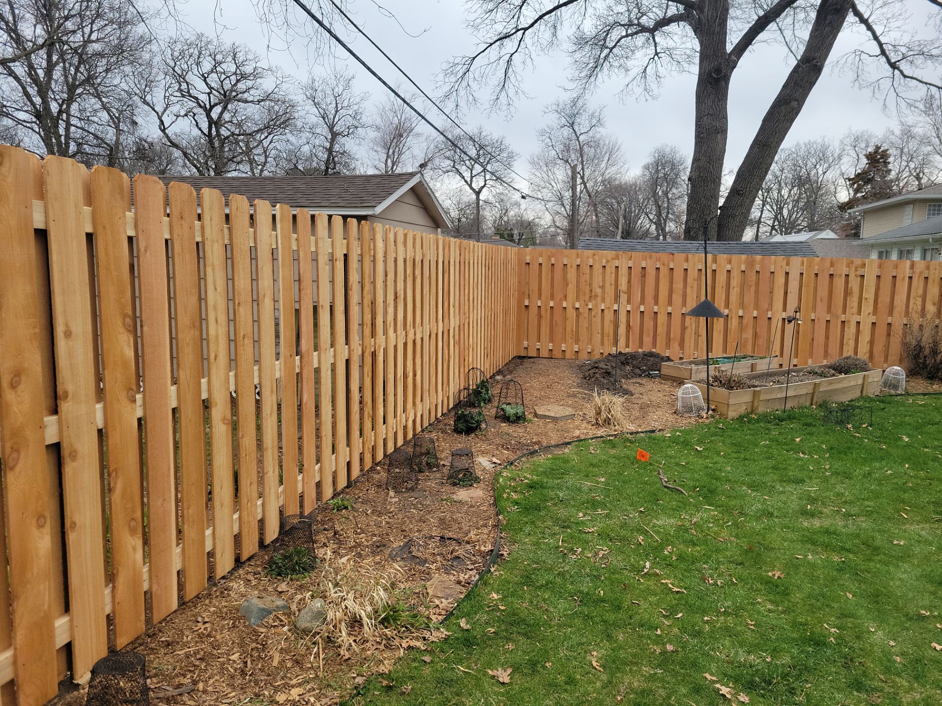 Cedar Privacy Fence Shadowbox Installation in Cedar Falls by Perfect Picket Fence and Stain